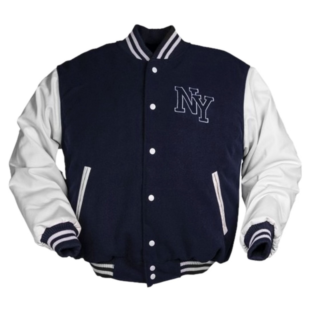 NY Baseball Jacke mit Patch, navy/weiß, Gr.XXL