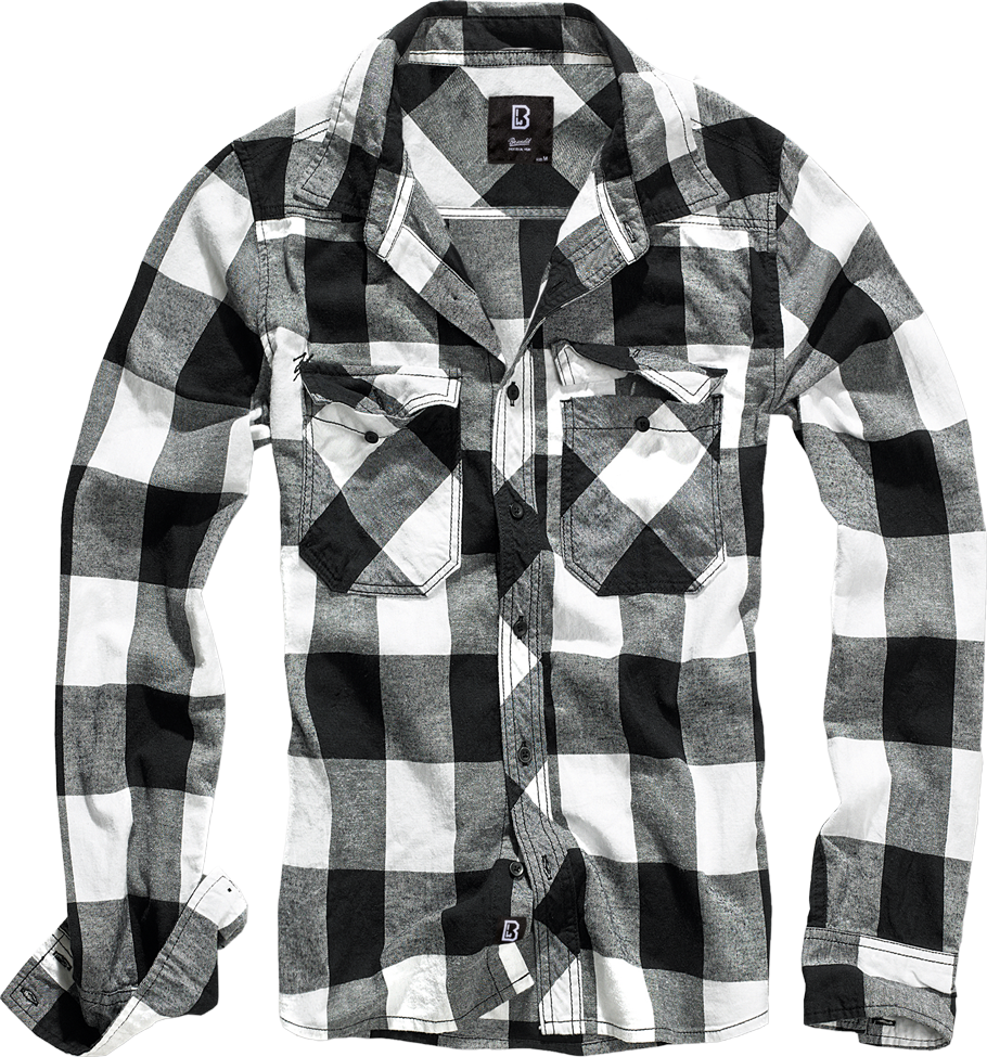 Brandit Holzfällerhemd schwarz/weiß, Größe 5XL