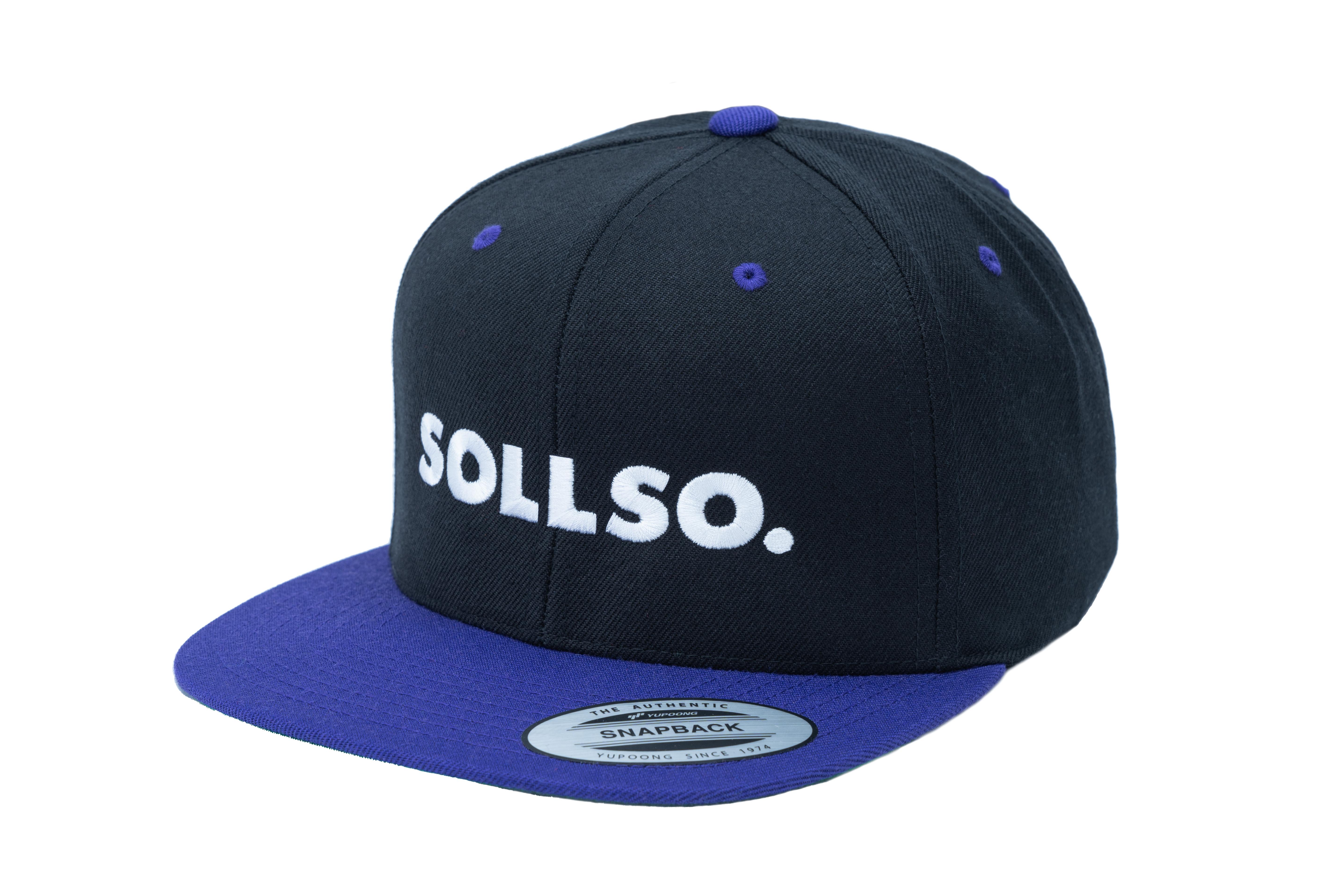 SOLLSO. Classic Snapback 2-Tone Cap, Black-Purple