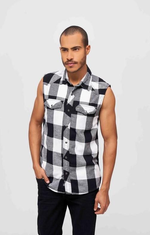 Brandit Checkshirt, Farbe weiß/schwarz, Größe XL Brandit Checkshirt, Farbe weiß/schwarz, Größe XL