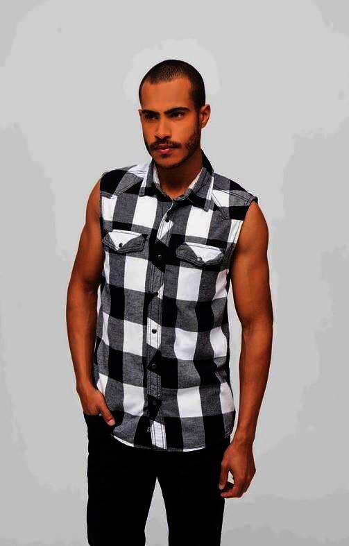 Brandit Checkshirt, Farbe weiß/schwarz, Größe L