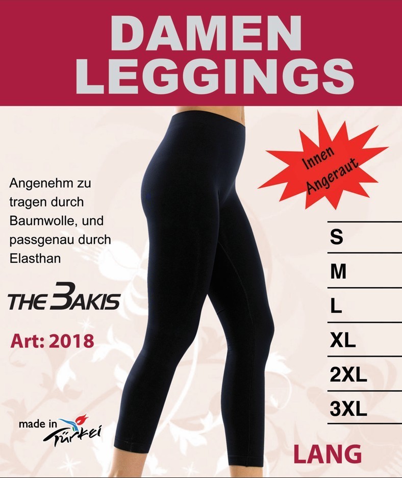 Damen Leggins 2018, innen angeraut, lang, Schwarz, Gr.XXL Damen Leggins 2018, innen angeraut, lang, Schwarz, Gr.XXL