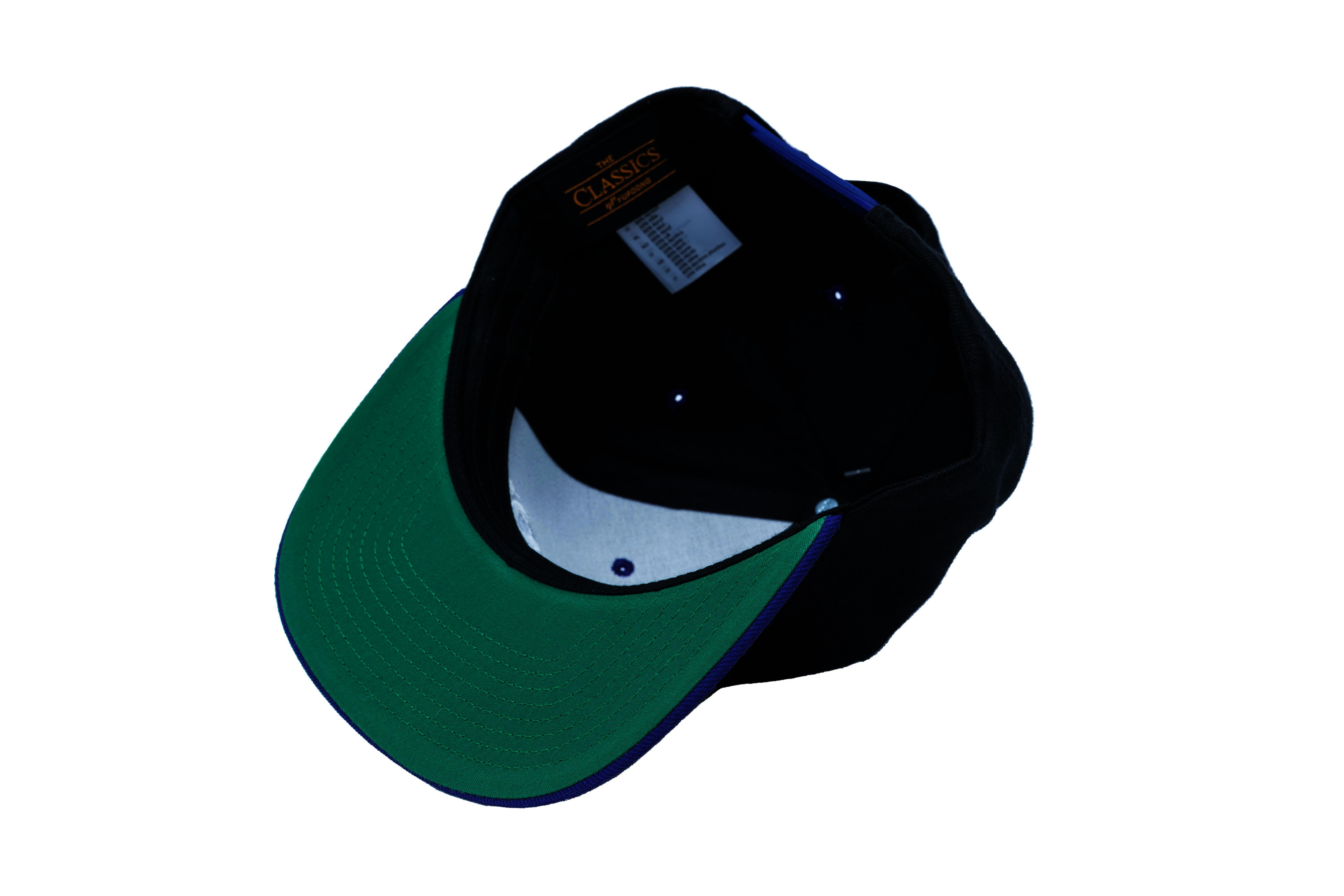 SOLLSO. Classic Snapback 2-Tone Cap, Black-Purple