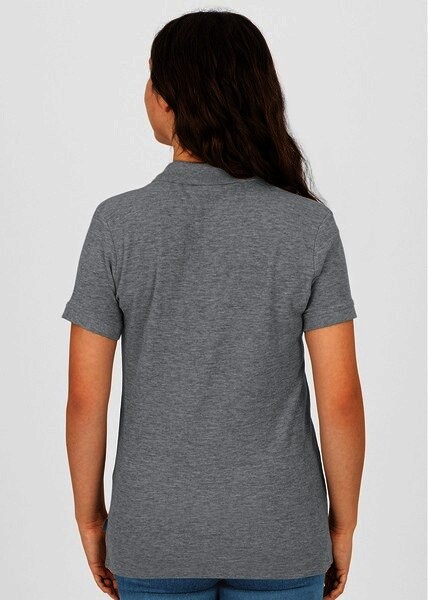 JAKO Damen Polo-Shirt Organic, hellgrau meliert, Gr.42