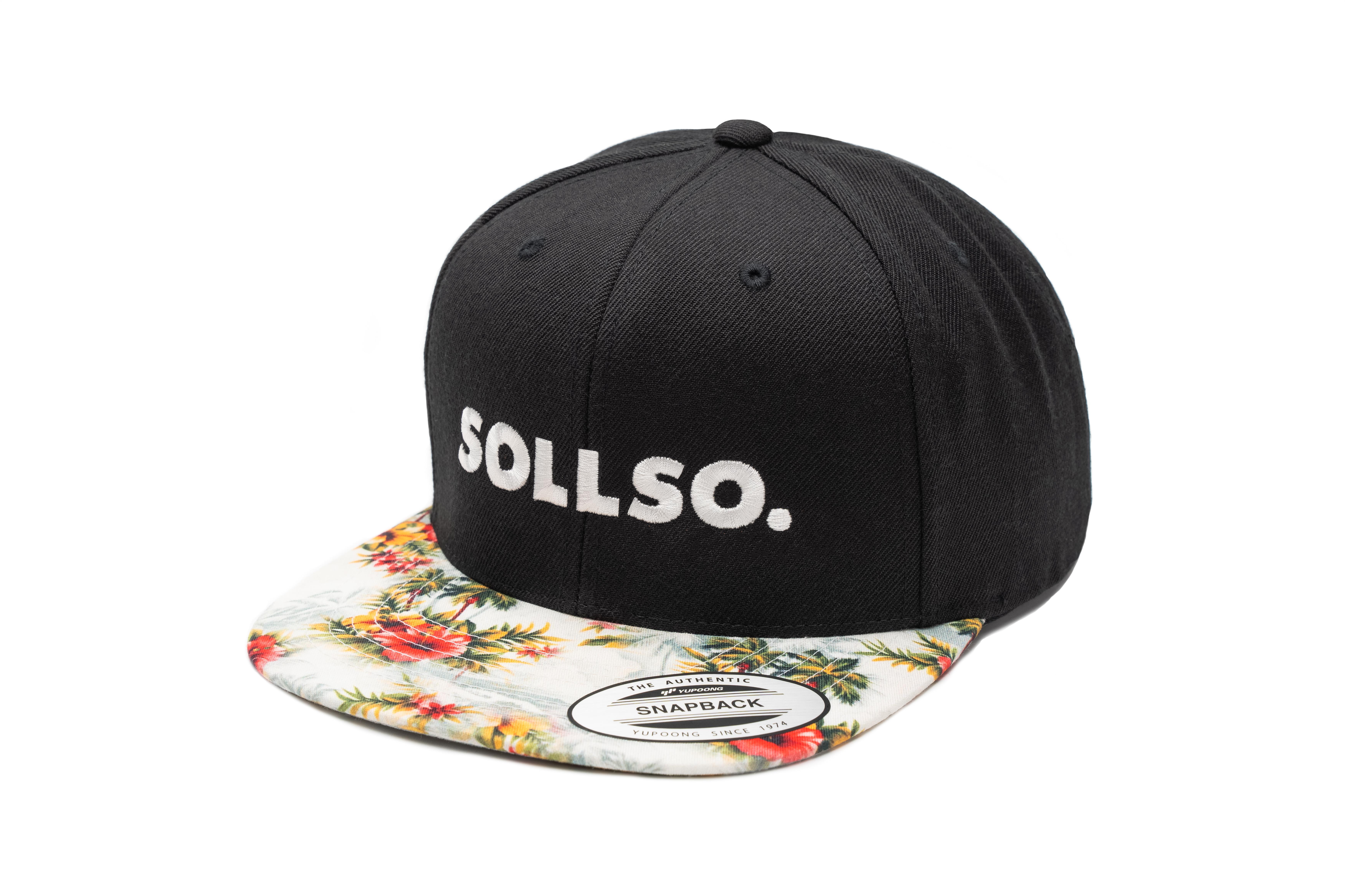 SOLLSO. Floral Snapback Cap, Mint