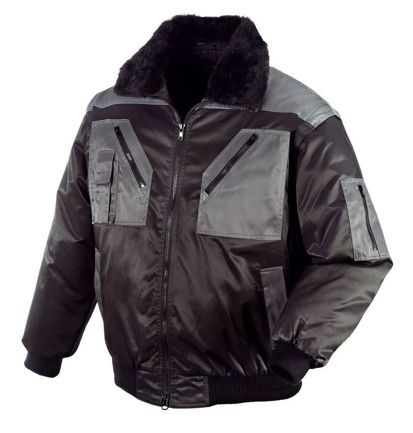teXXor Piloten Oslo Arbeitsjacke mit abnehmbaren Ärmeln schwarz/grau, 4170 Größe 3XL