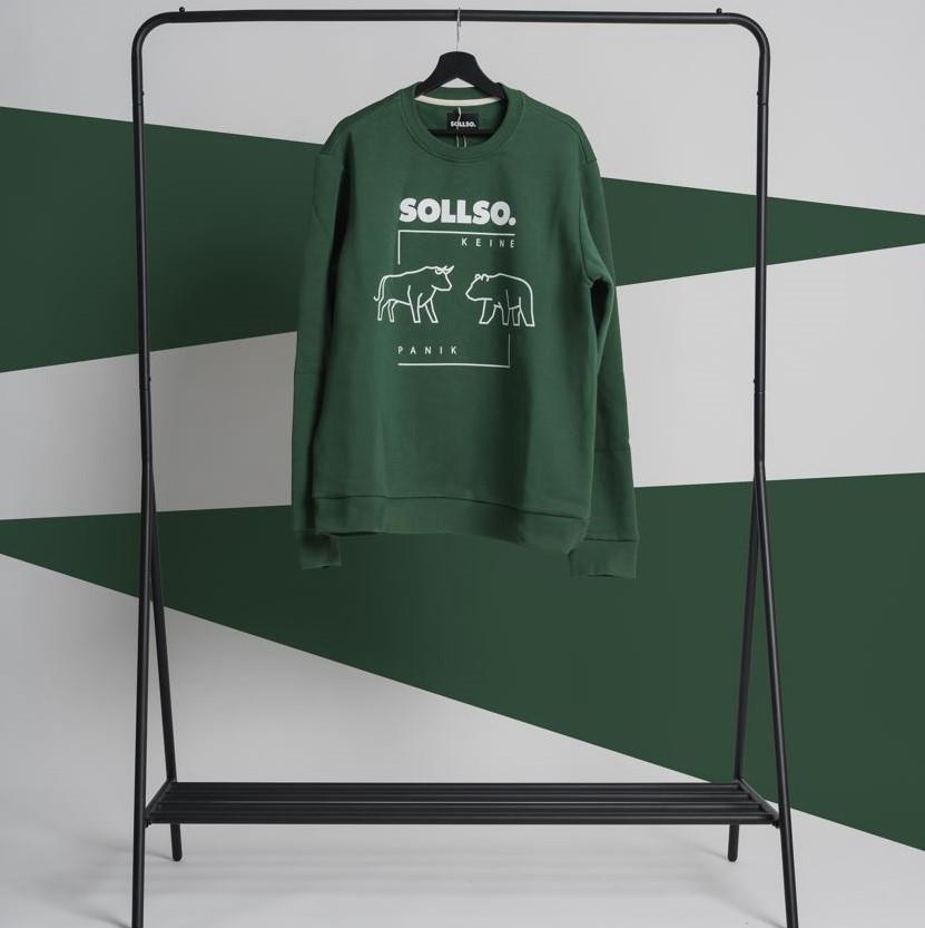 SOLLSO. Sweatshirt „Bull - Bear“, Farbe Jungle Green, Größe XXL SOLLSO. Sweatshirt „Bull - Bear“, Farbe Jungle Green, Größe XXL