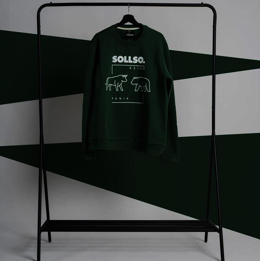 SOLLSO. Sweatshirt „Bull - Bear“, Farbe Jungle Green, Größe 3XL