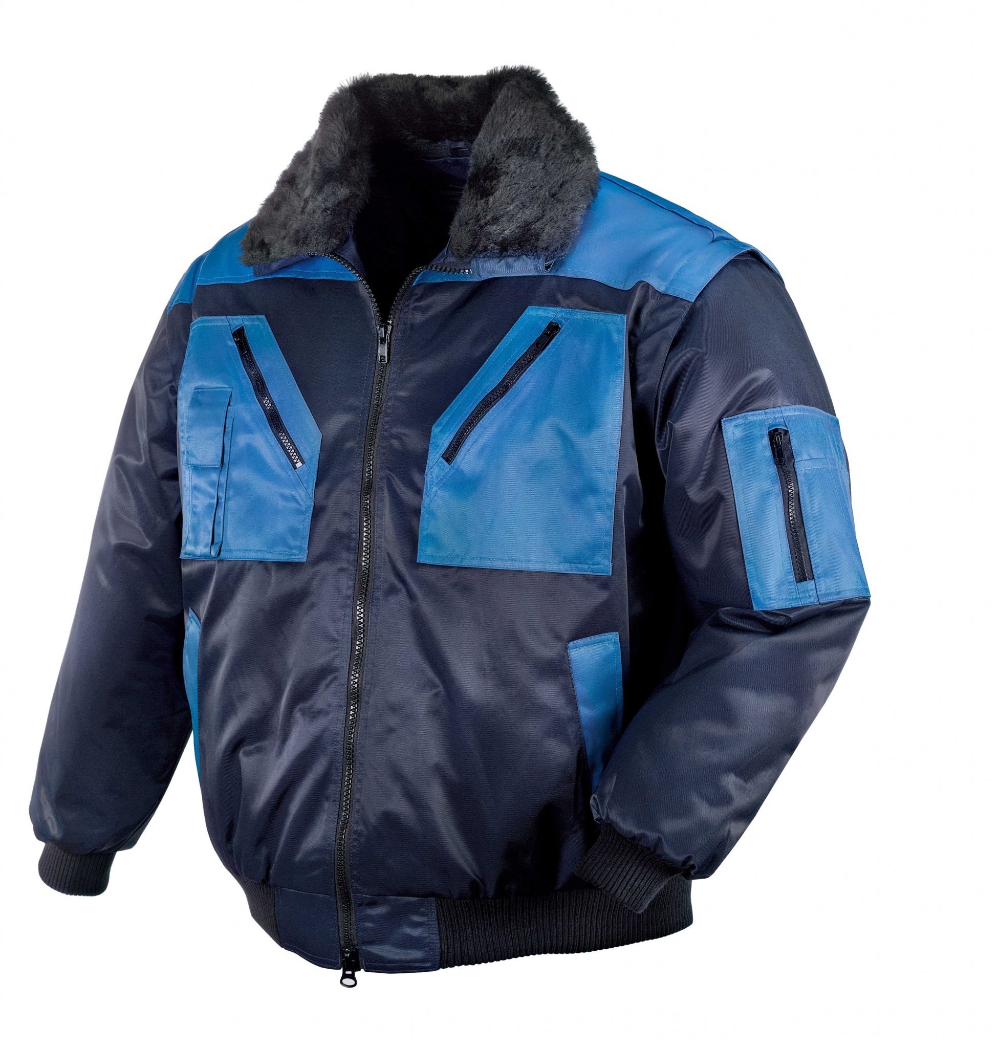 teXXor Piloten Oslo Arbeitsjacke mit abnehmbaren Ärmeln marine/kornblau, 4173, Größe L