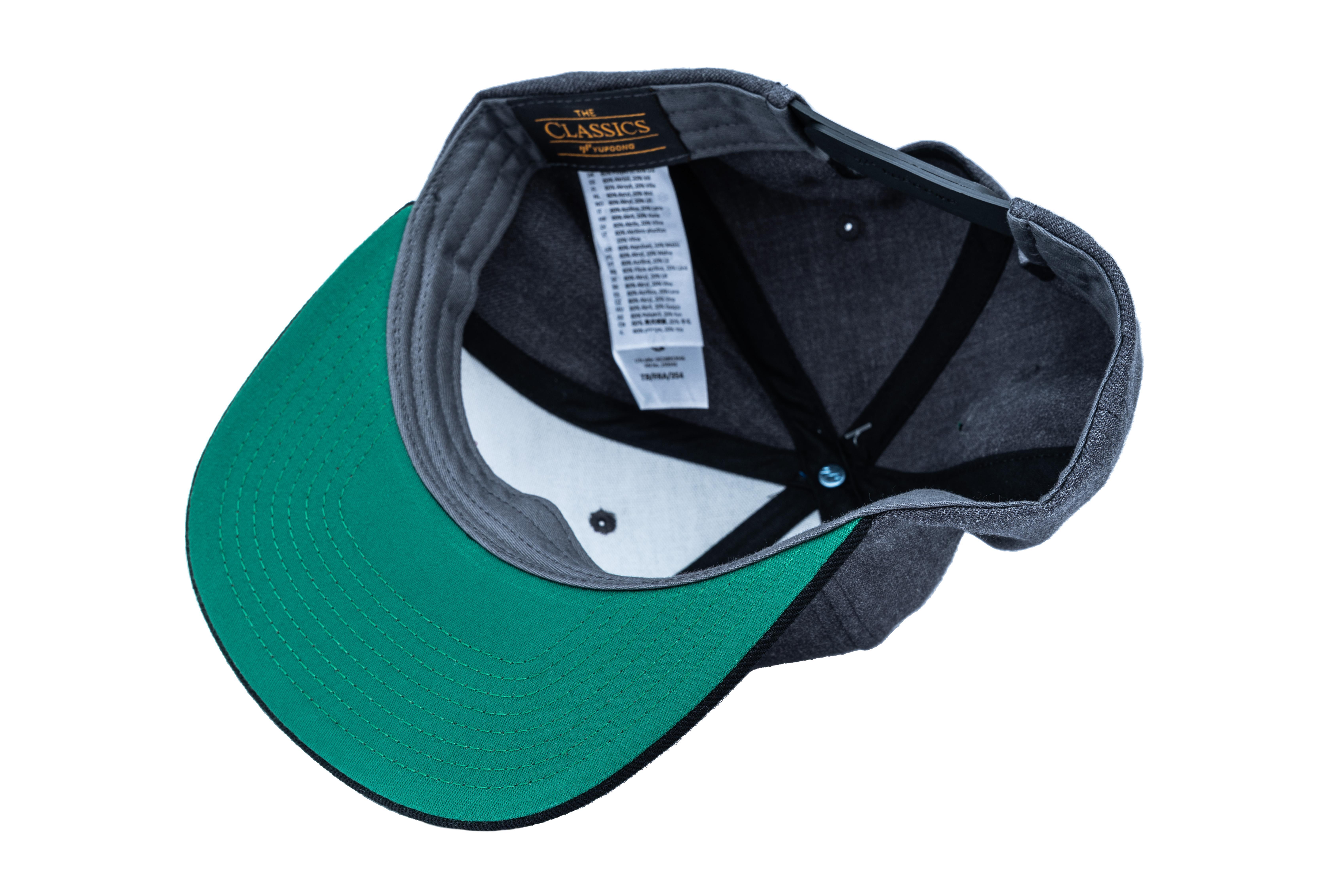 SOLLSO. Classic Snapback 2-Tone Cap, Charcoal-Black