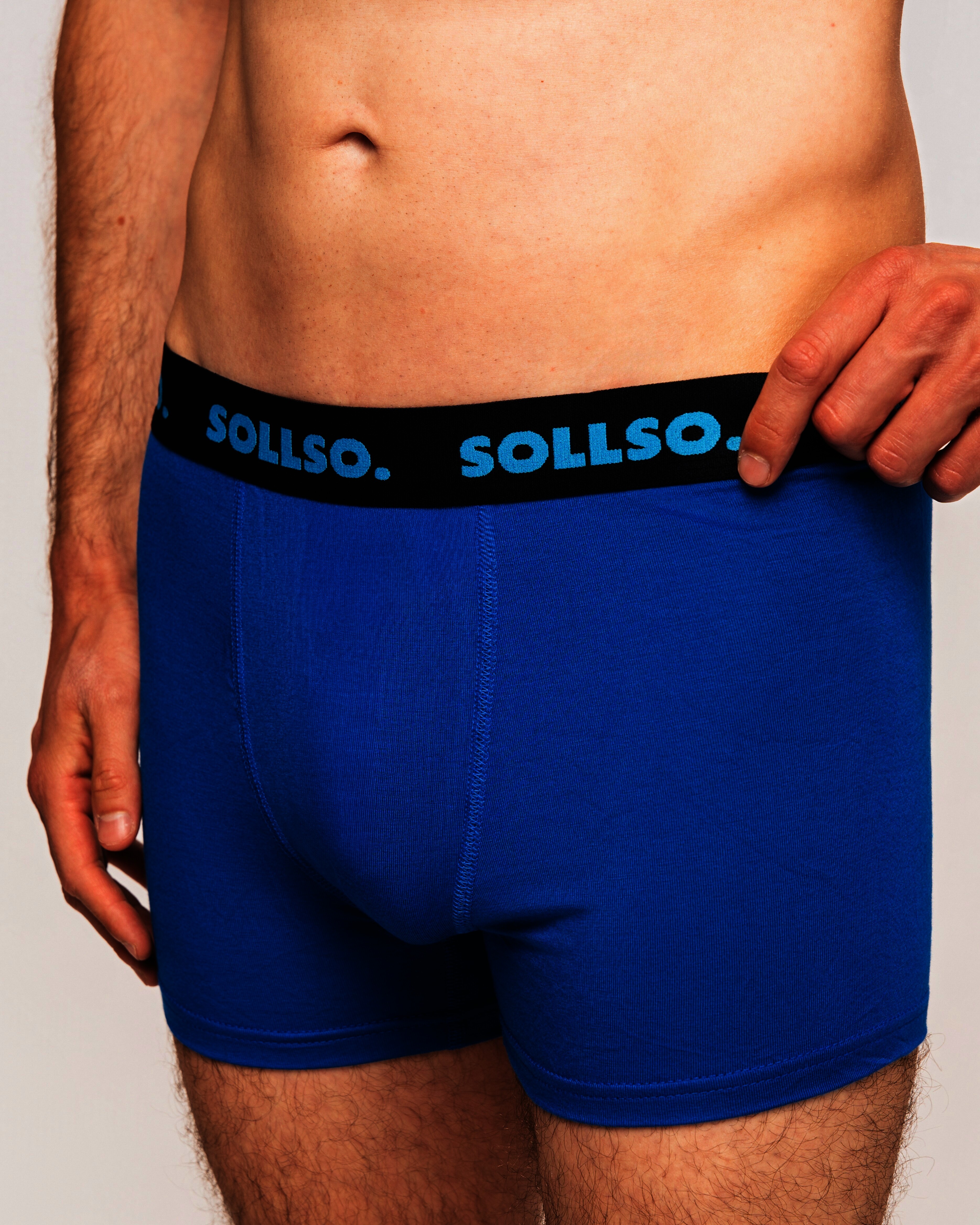 3er Pack Herren Boxershort, Bambusviskose, Blau, Gr.L