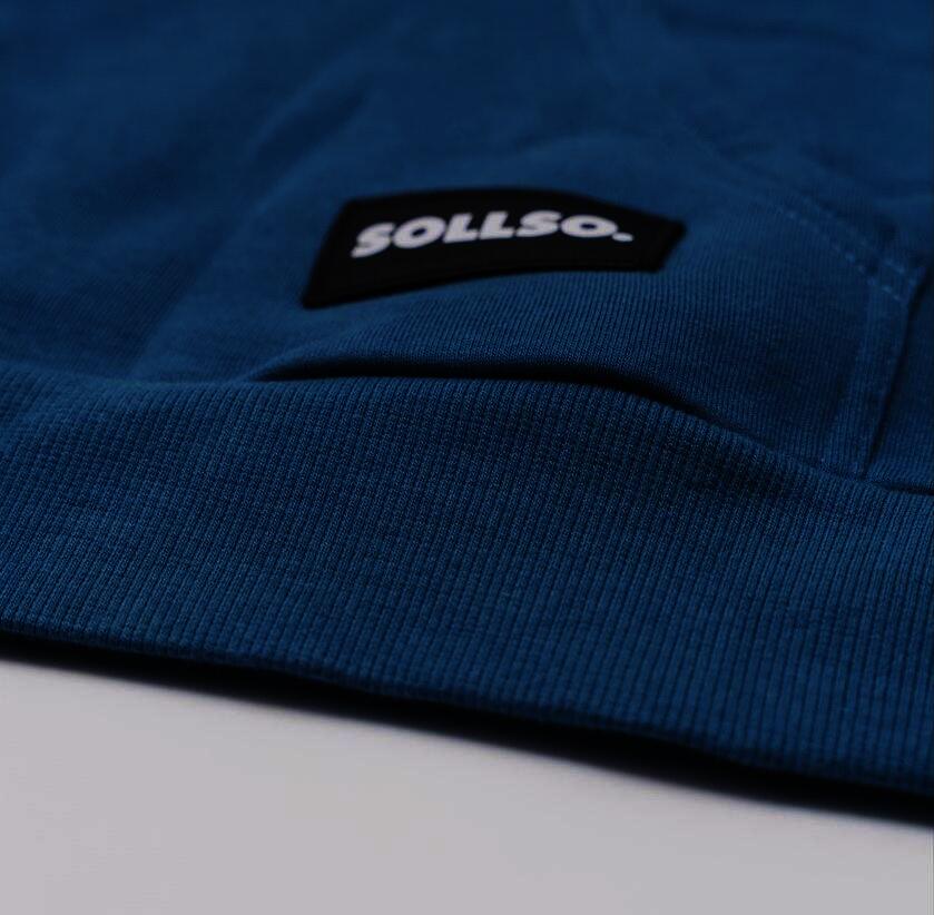 SOLLSO. Premium Hoodie "Let’s Travel" Farbe Navy Blue, Größe 3XL