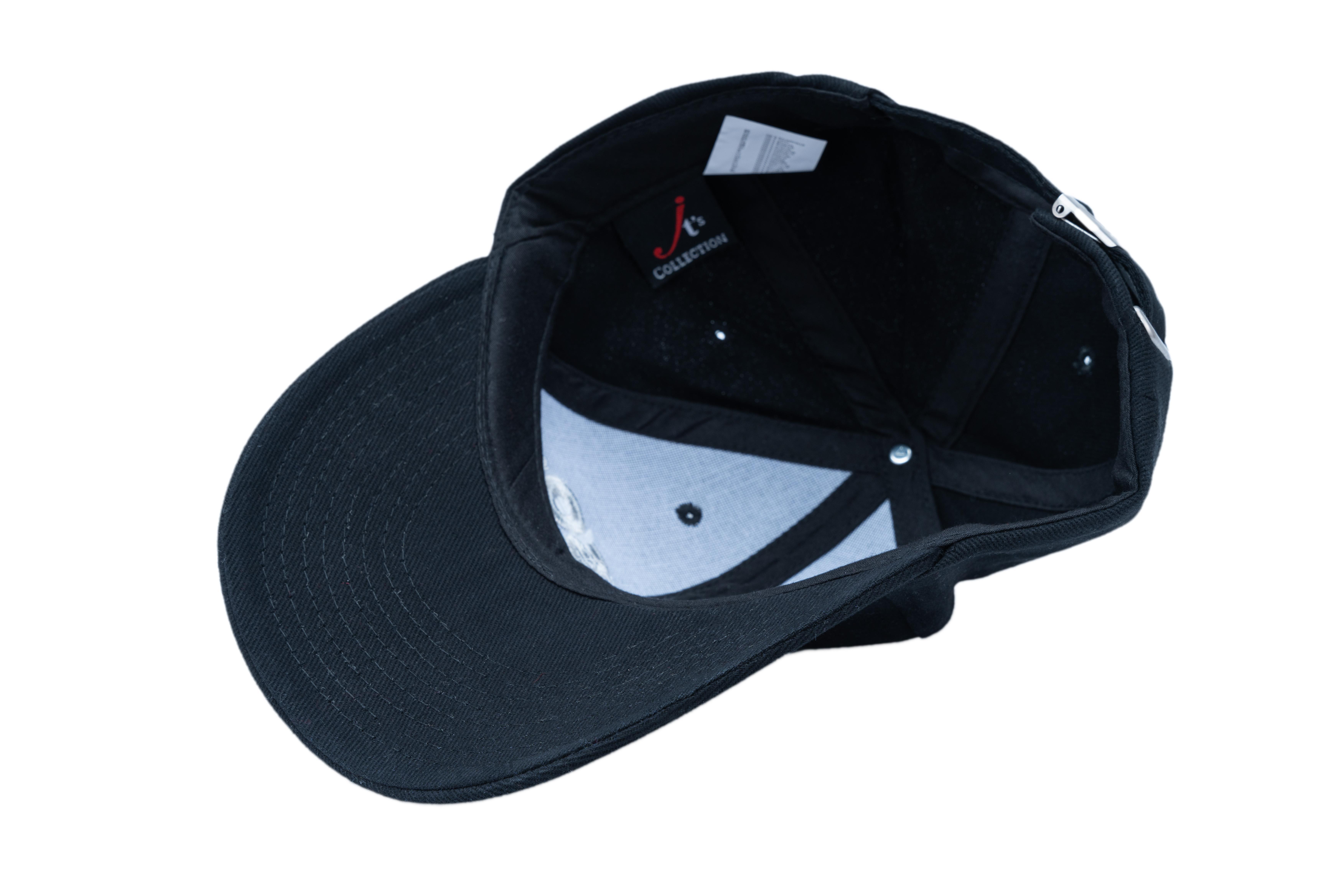 SOLLSO. 6 Panel Strong Front Raver Cap, Schwarz