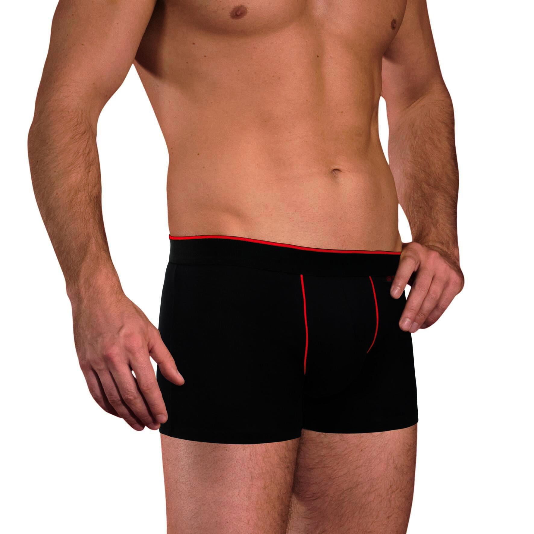 Herren Pants 27439, Schwarz mit versch. farbigen Paspeln, 8er-Pack, Gr.5