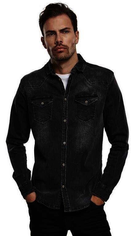 Brandit Riley Denim Cut Jeanshemd, Farbe schwarz, Größe XL