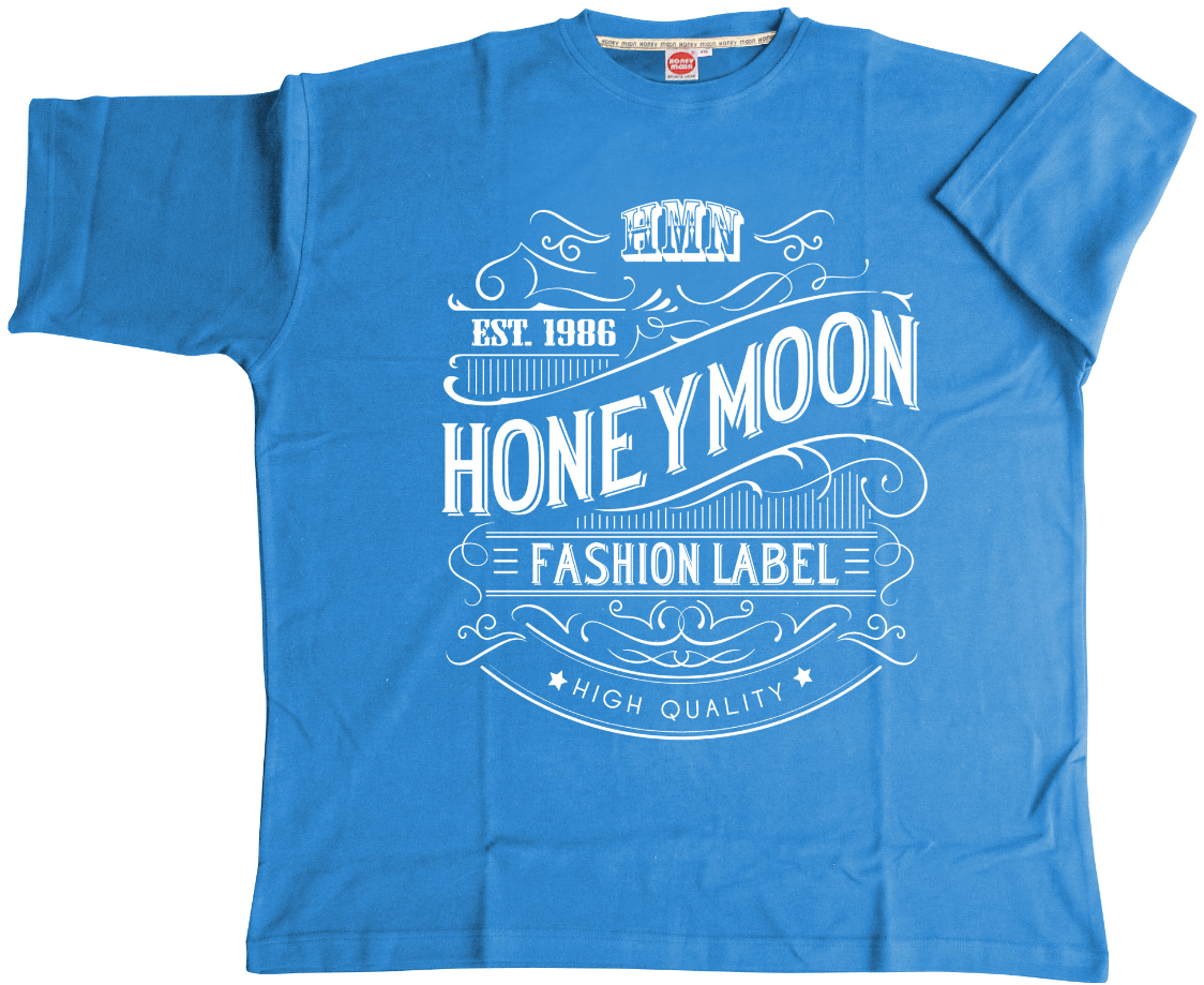 Honey Moon T-Shirt Vintage, Farbe jeansblau, Gr.5XL