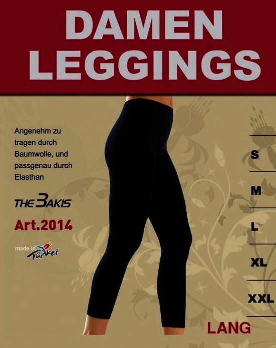 The Bakis Damen Leggins 2014, lang, Schwarz, Gr.M