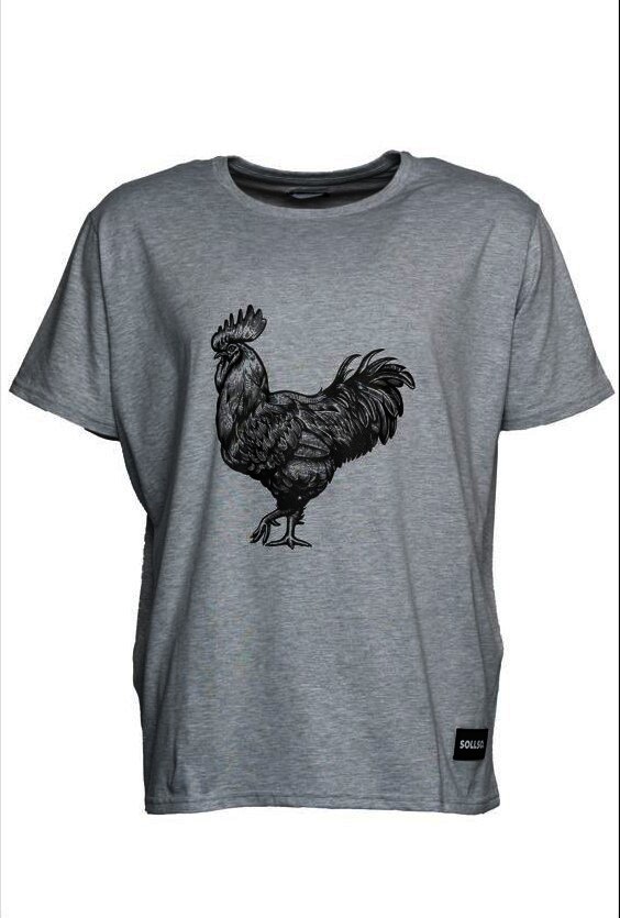 SOLLSO. T-Shirt "Rooster", Farbe Melange Gray, Größe XXL