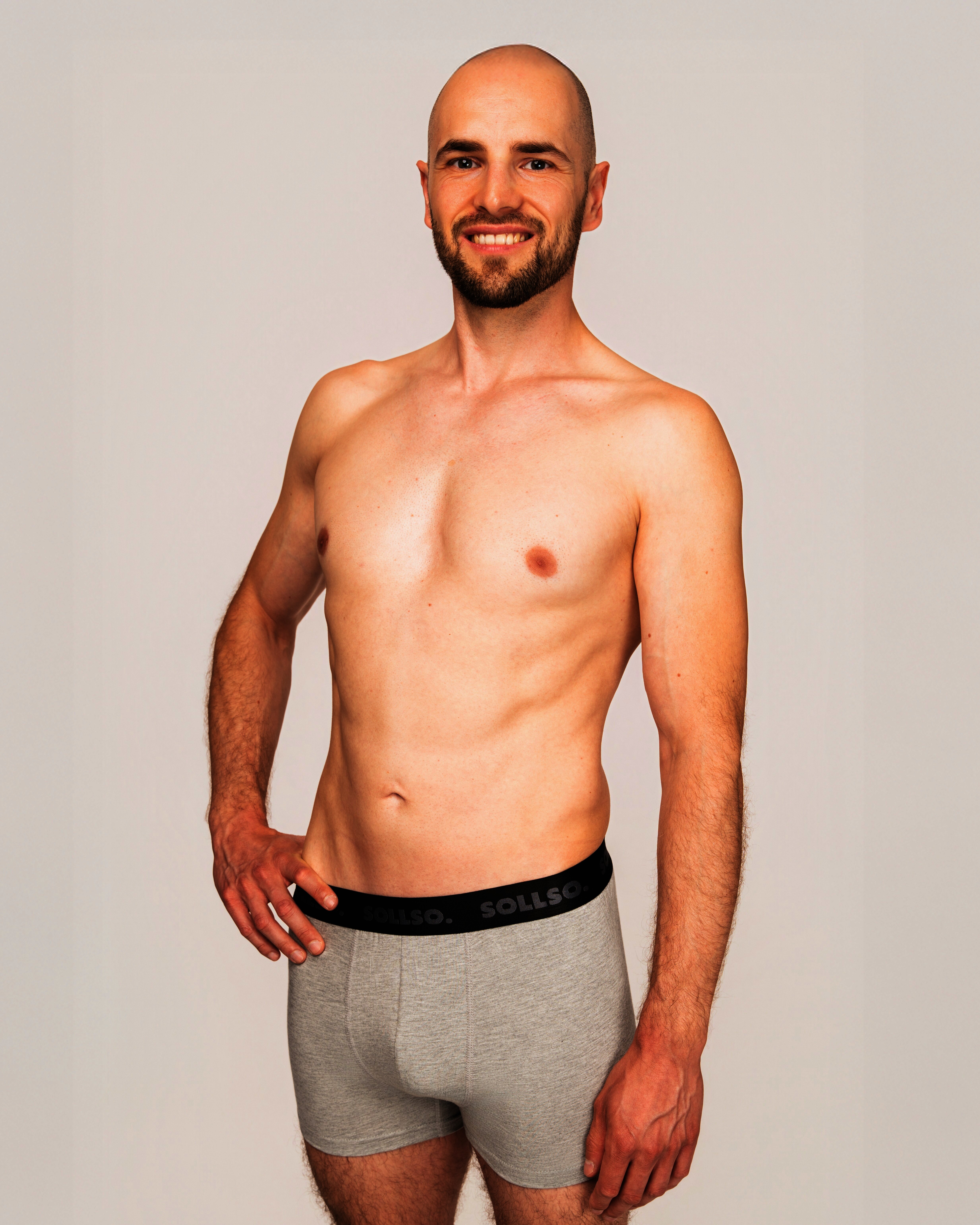 3er Pack Herren Boxershort, Bambusviskose, Grau Melliert, Gr.L