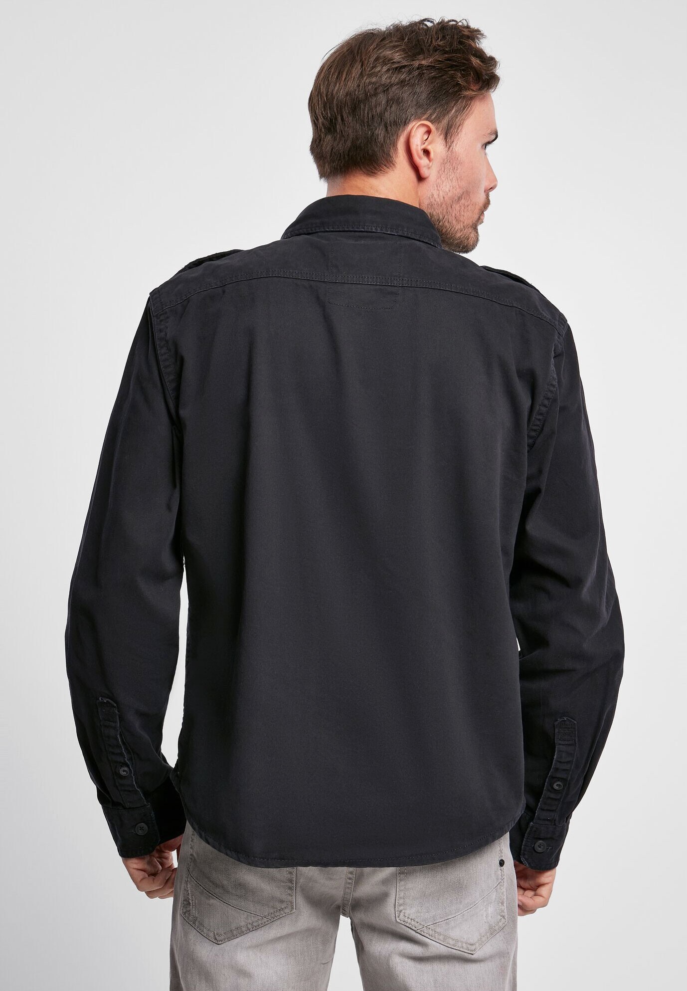 Brandit Vintage Shirt Langarm, Schwarz, Gr.XL