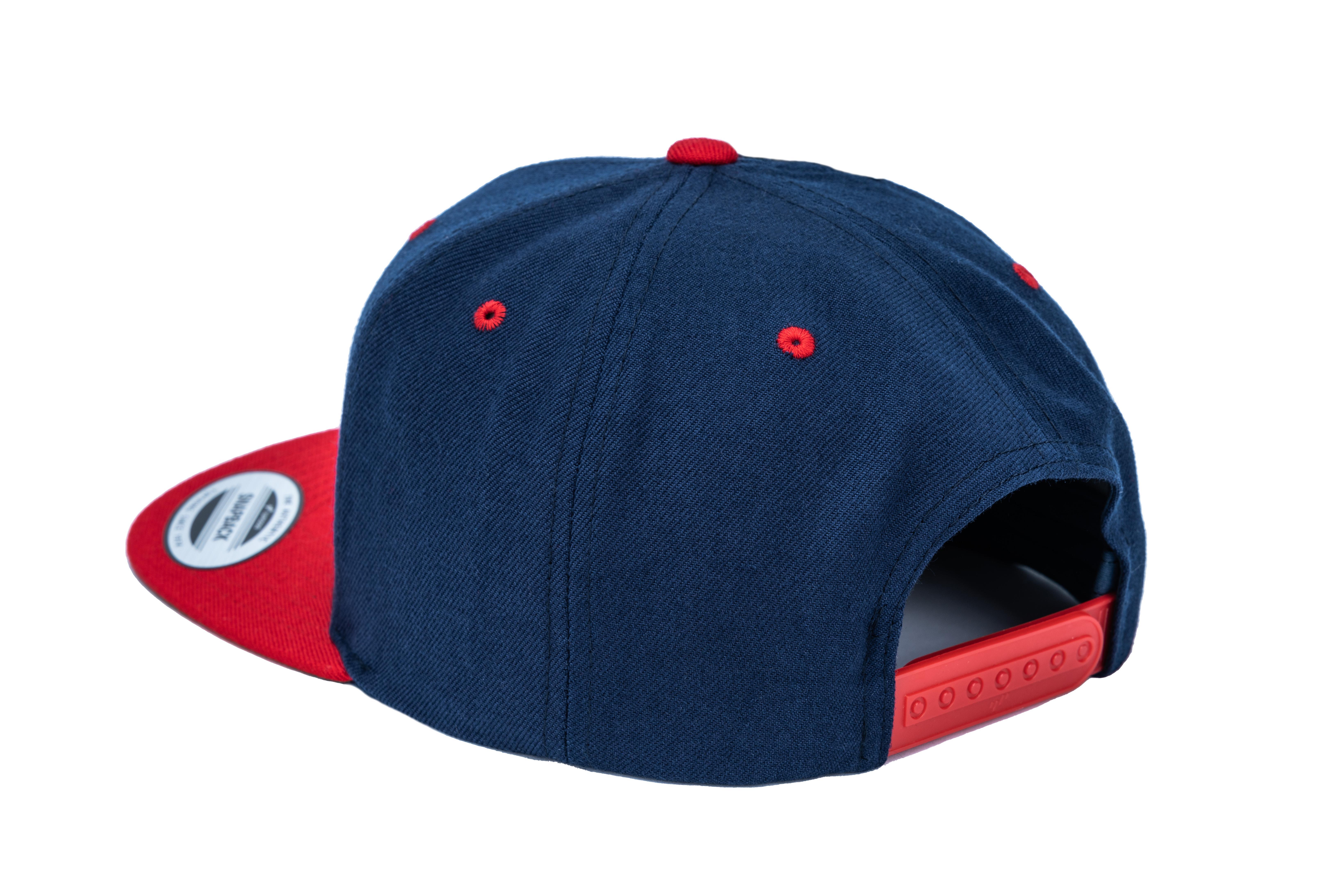 SOLLSO. Classic Snapback 2-Tone Cap, Navy-Red