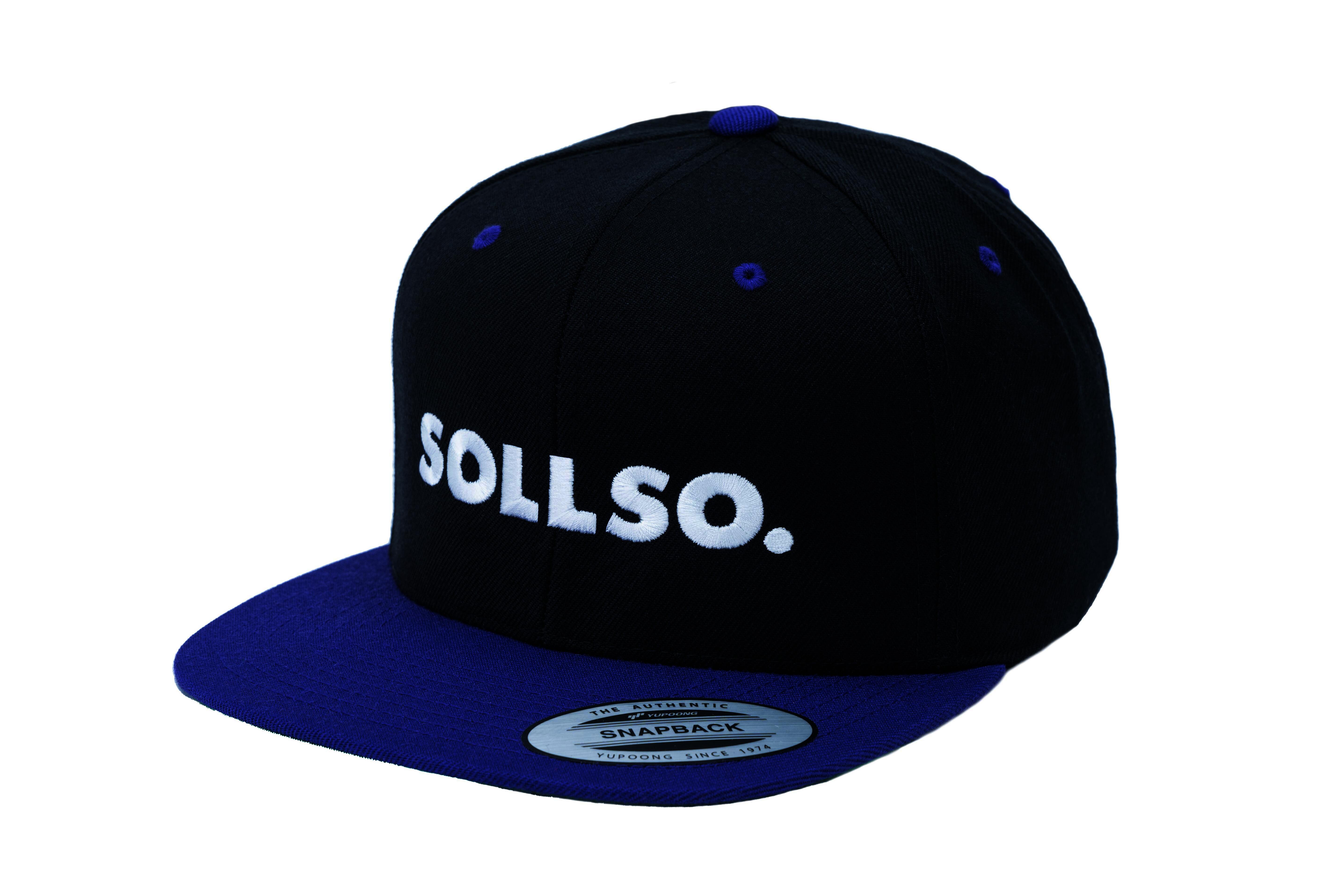 SOLLSO. Classic Snapback 2-Tone Cap, Black-Purple