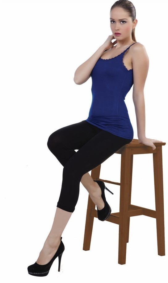 Damen Leggings ¾ lang 2023, Schwarz, Gr.XXL