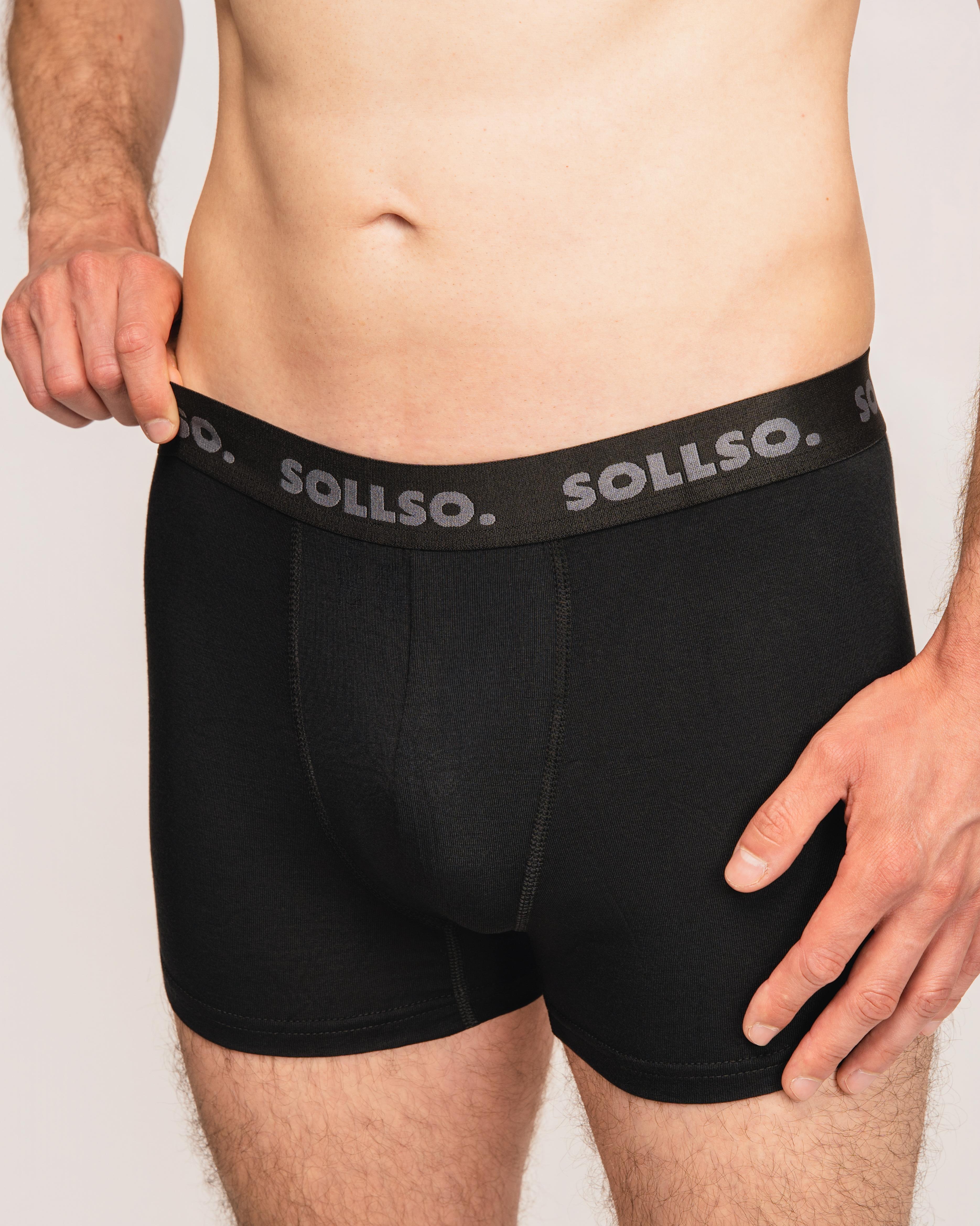 3er Pack Herren Boxershort, Bambusviskose, Schwarz/Grau/Olive, Gr.M