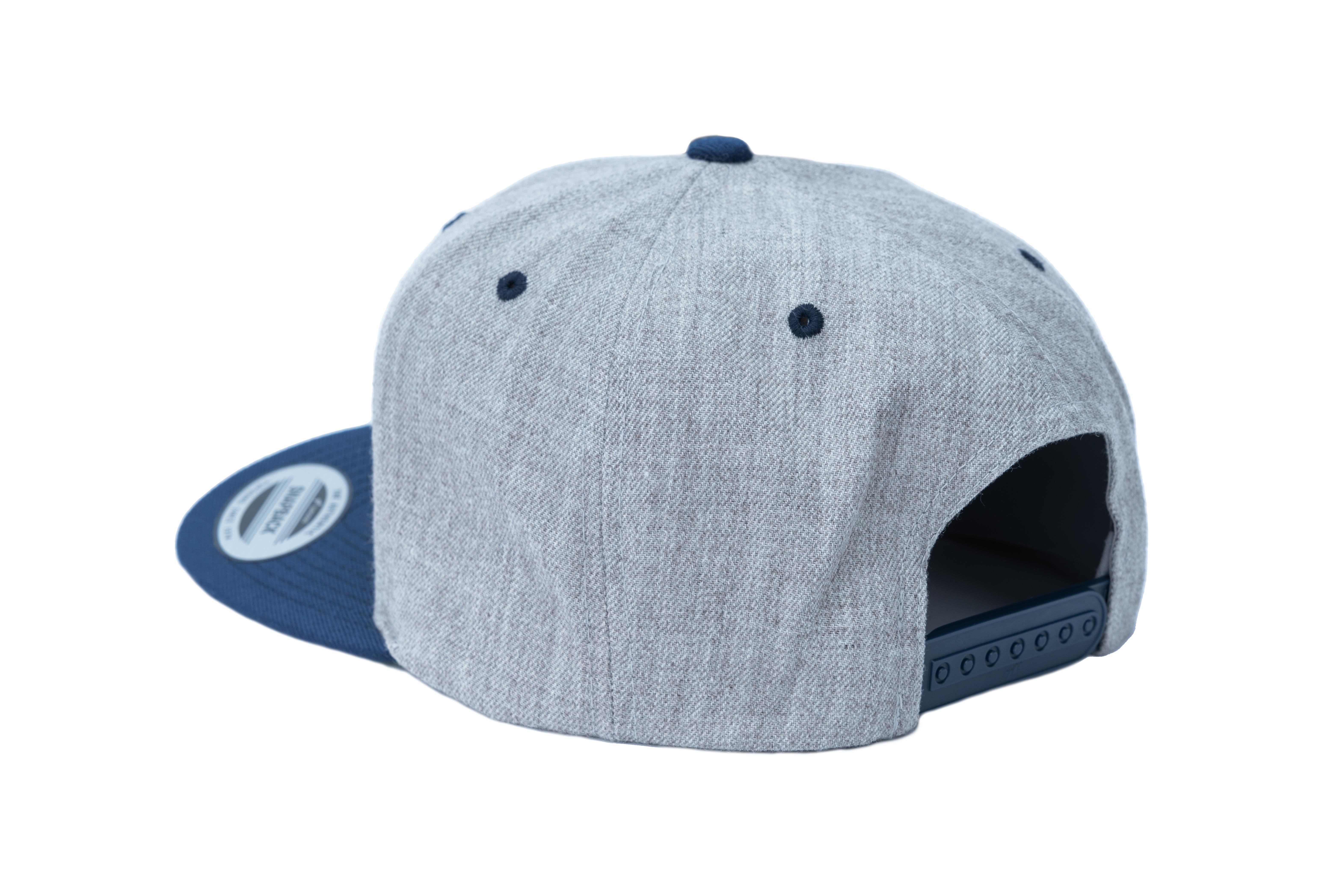 SOLLSO. Classic Snapback 2-Tone Cap, Heather-Navy