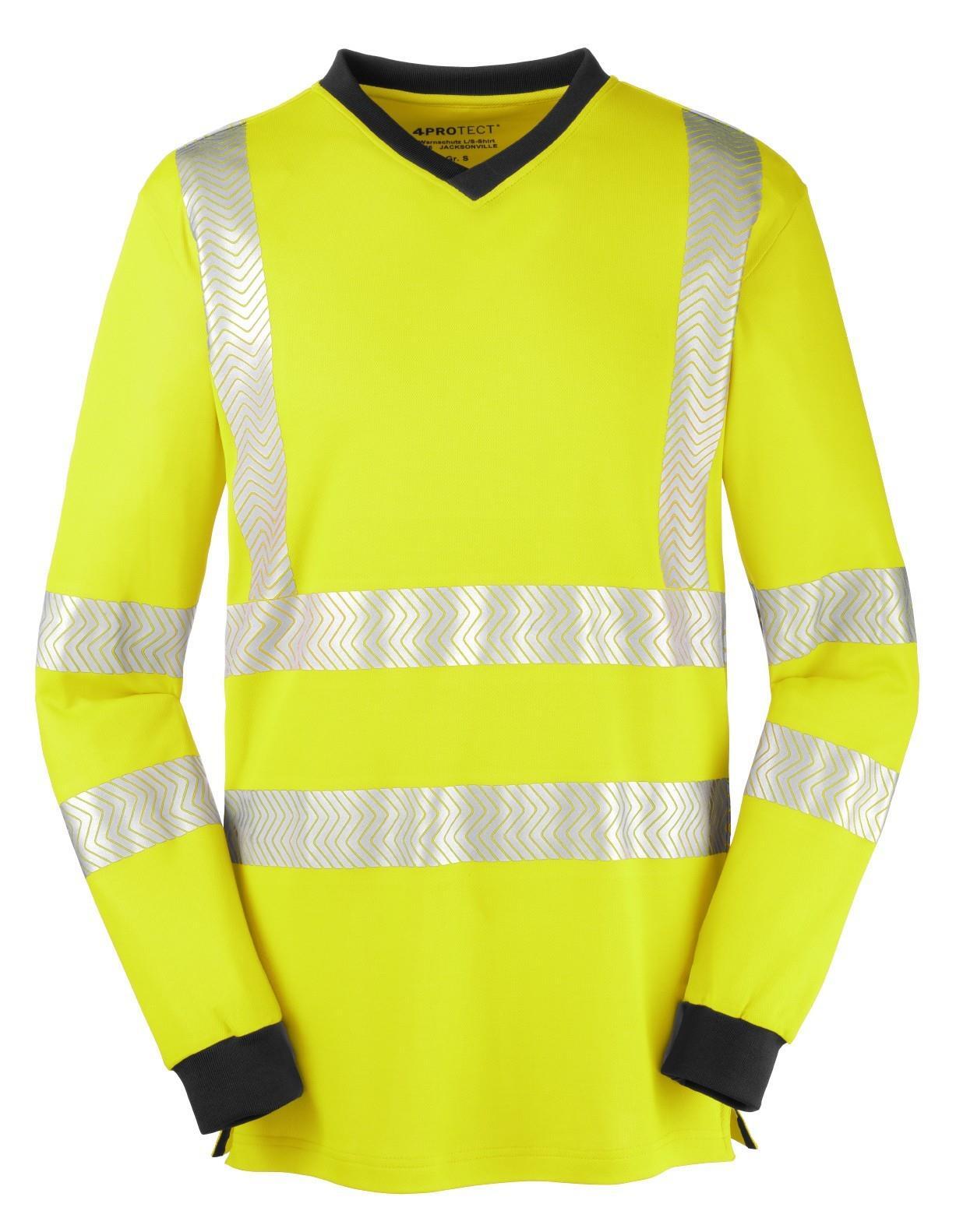 4PROTECT® Warnschutz Langarmshirt mit UV-Schutz, leuchtgelb, Gr.XS