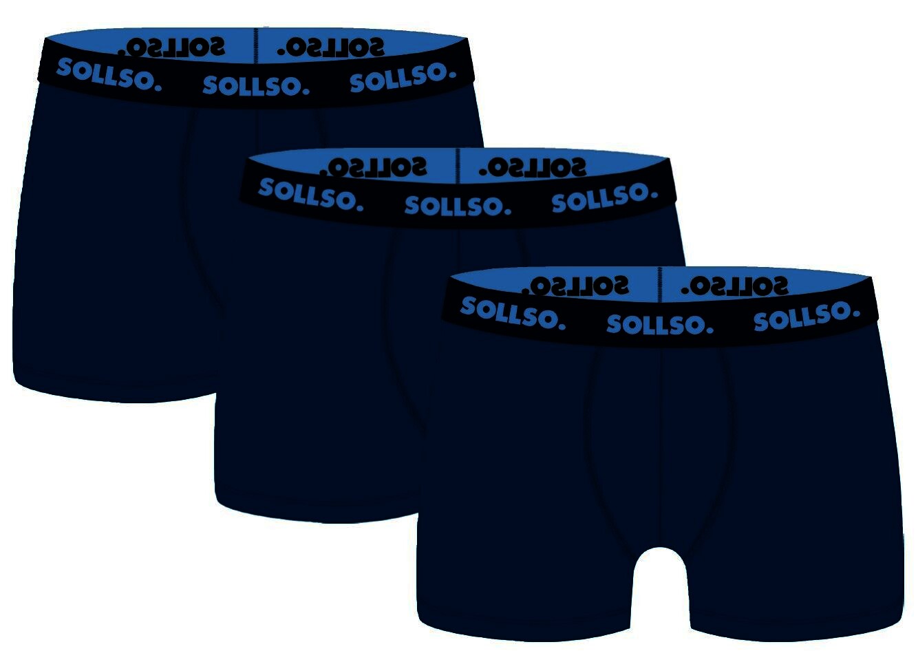3er Pack Herren Boxershort, Bambusviskose, Blau, Gr.L