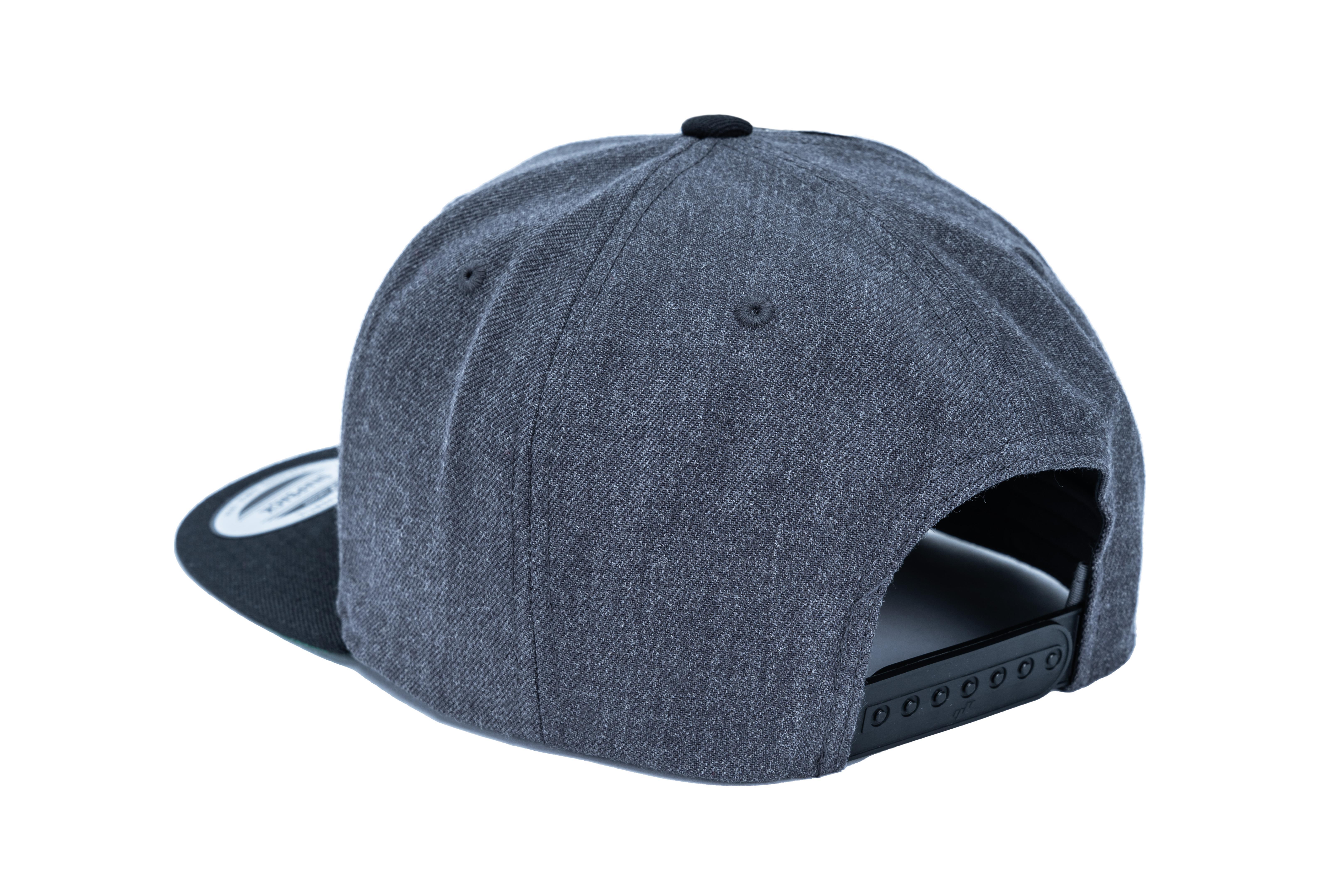 SOLLSO. Classic Snapback 2-Tone Cap, Charcoal-Black