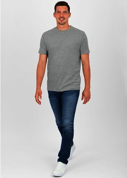 JAKO Herren T-Shirt Organic, hellgrau meliert, Gr.4XL