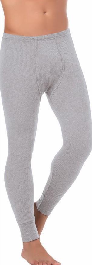 4er-Pack Herren Thermo Unterhose Lang, Interlok grau-melange, Gr.6