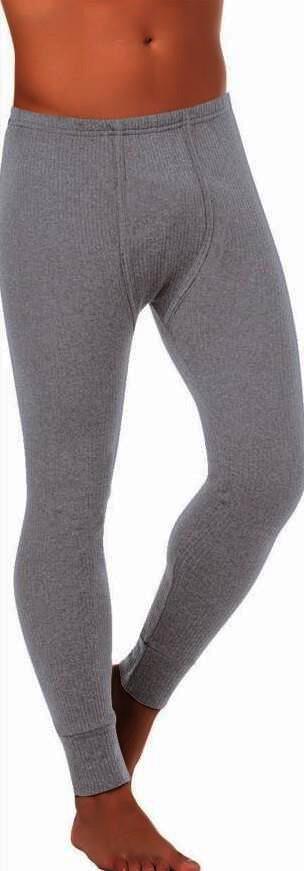 Herren Thermo Unterhose Lang, Interlok grau melange, Gr.12