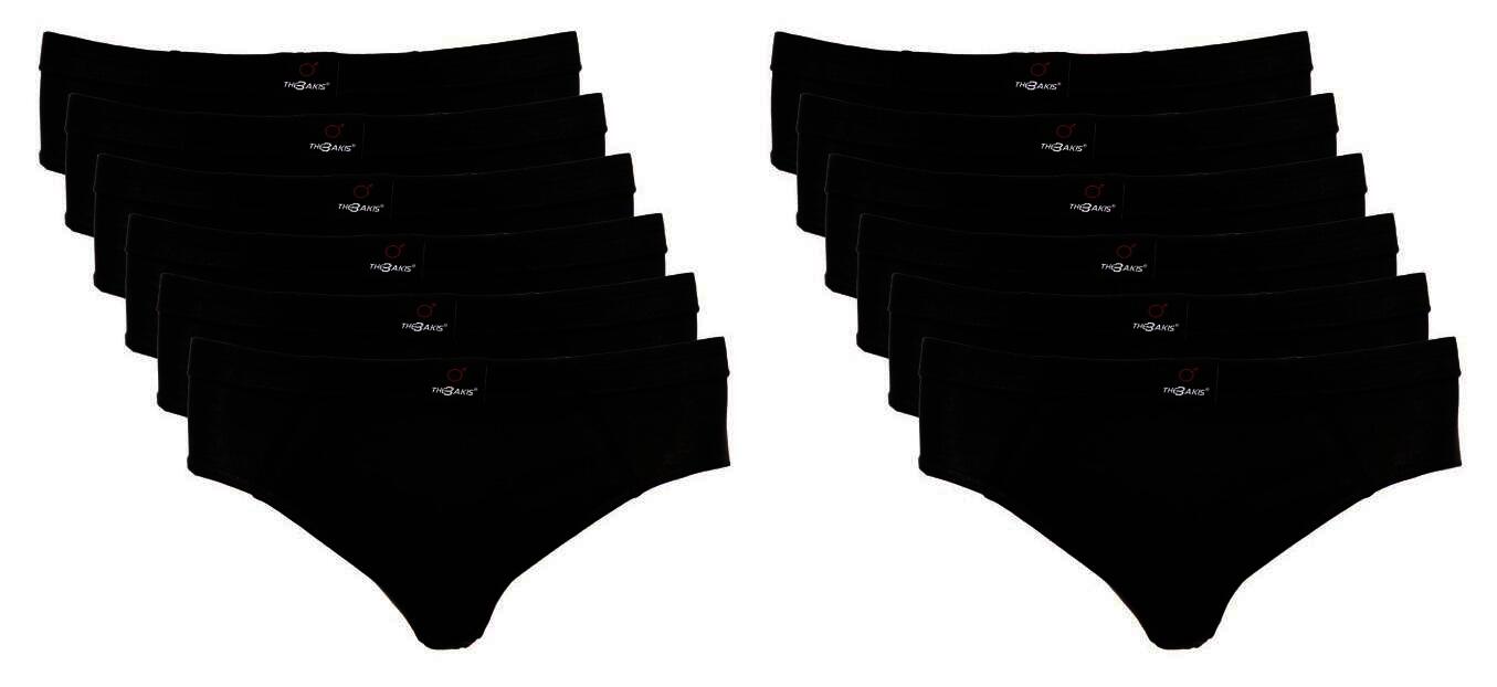 The BAKIS Herren Sportslip, 4 x 3er Pack, schwarz, Größe 5