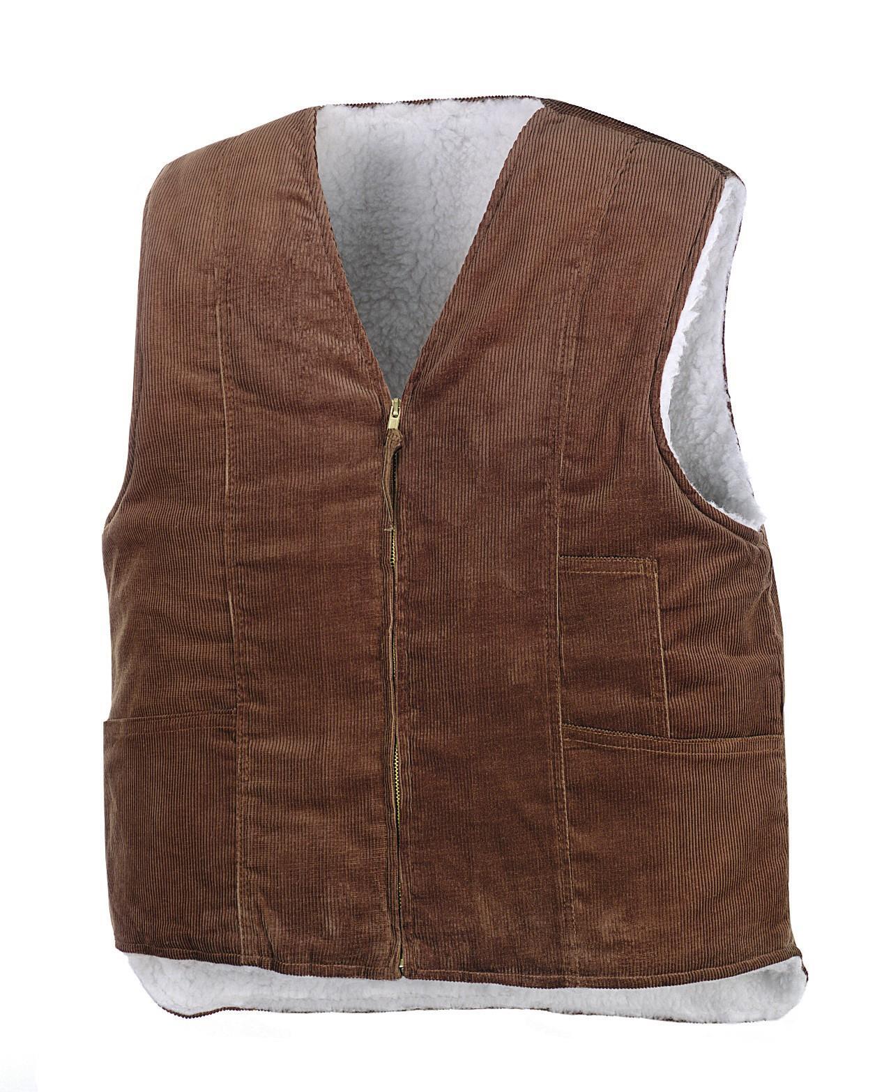 teXXor Arbeitsweste Odal, gefütterte Cordweste, braun, Gr. 3XL