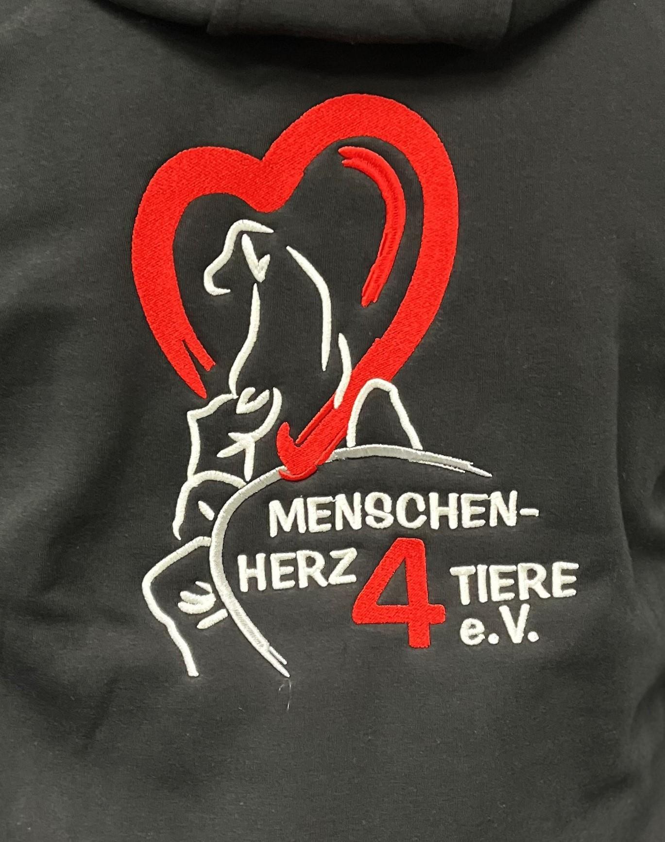Sweatjacke  „Menschen-Herz 4 Tiere e.V.“ by SOLLSO., Schwarz, Größe S