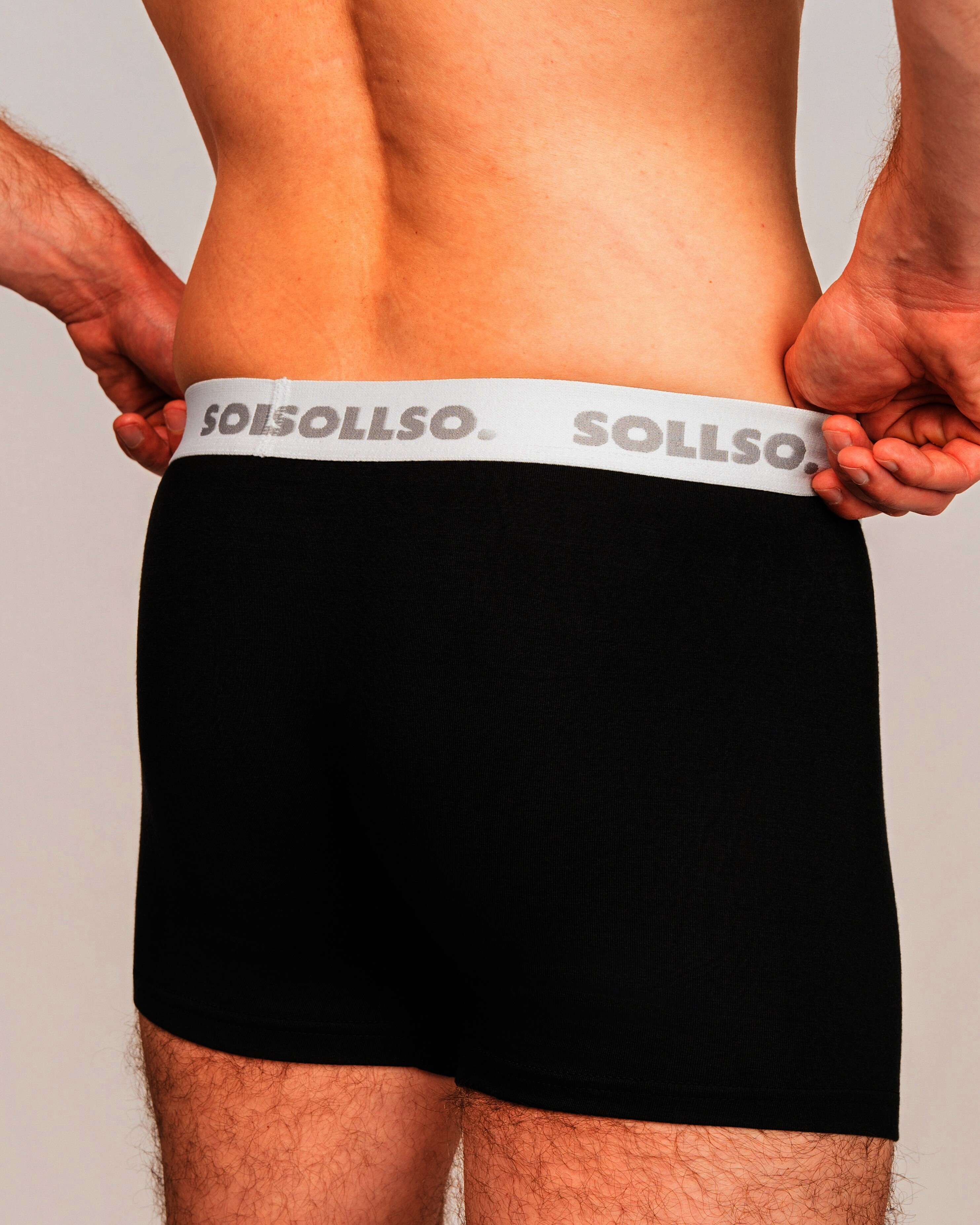 3er Pack Herren Boxershort, Bambusviskose, Schwarz/Weiß, Gr.L
