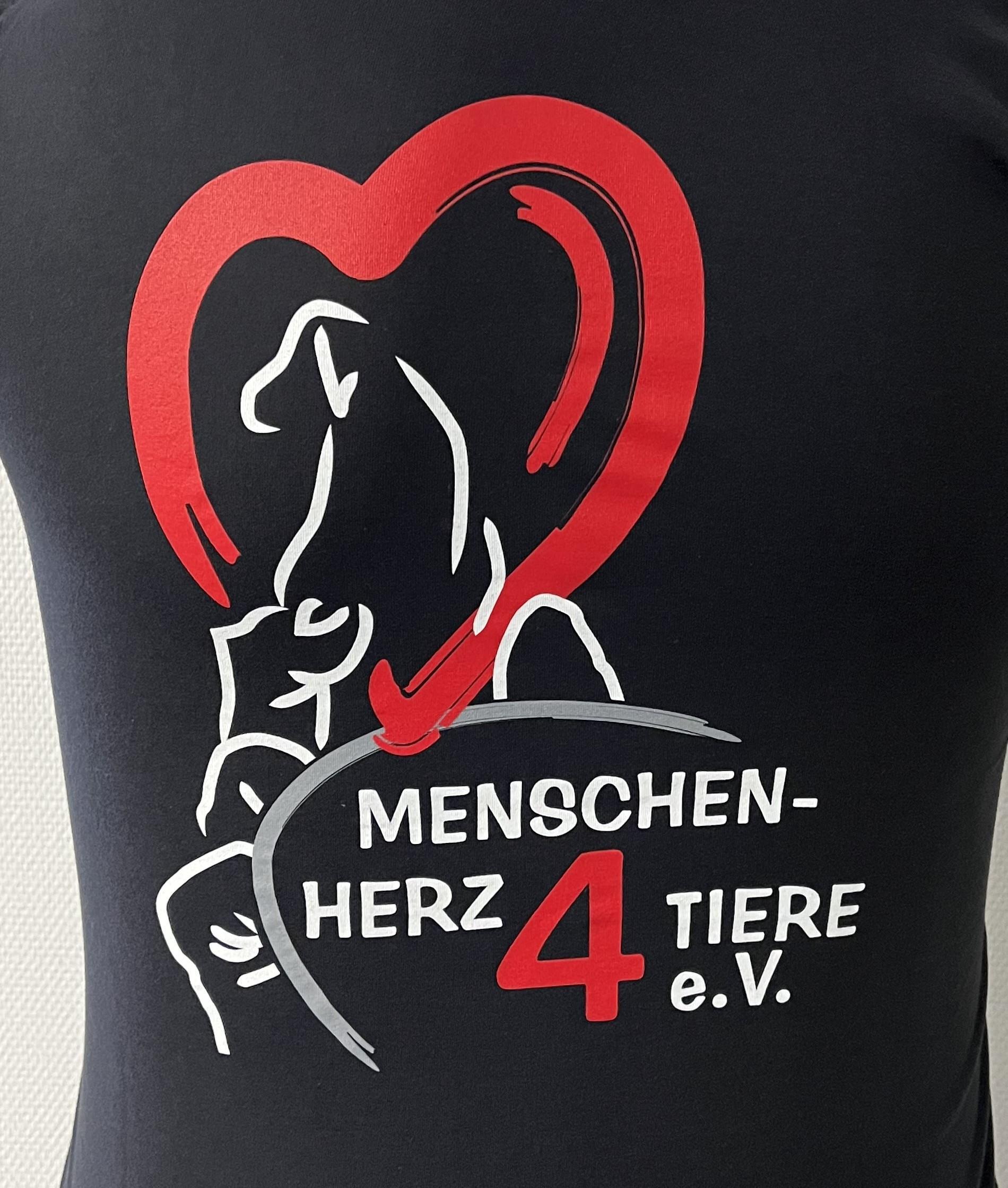 Damen T-Shirt "Menschen Herz 4 Tiere e.V." by SOLLSO., schwarz, Gr.M