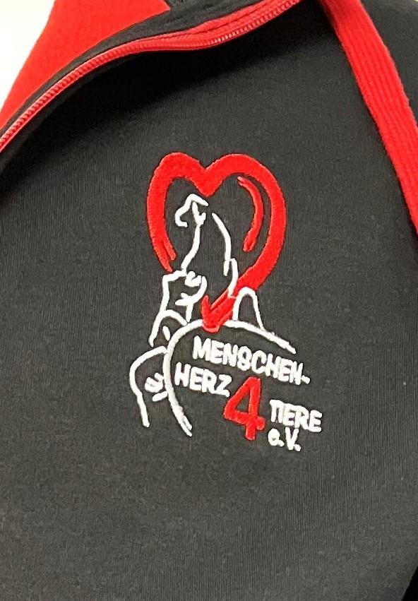 Sweatjacke  „Menschen-Herz 4 Tiere e.V.“ by SOLLSO., Schwarz, Größe S