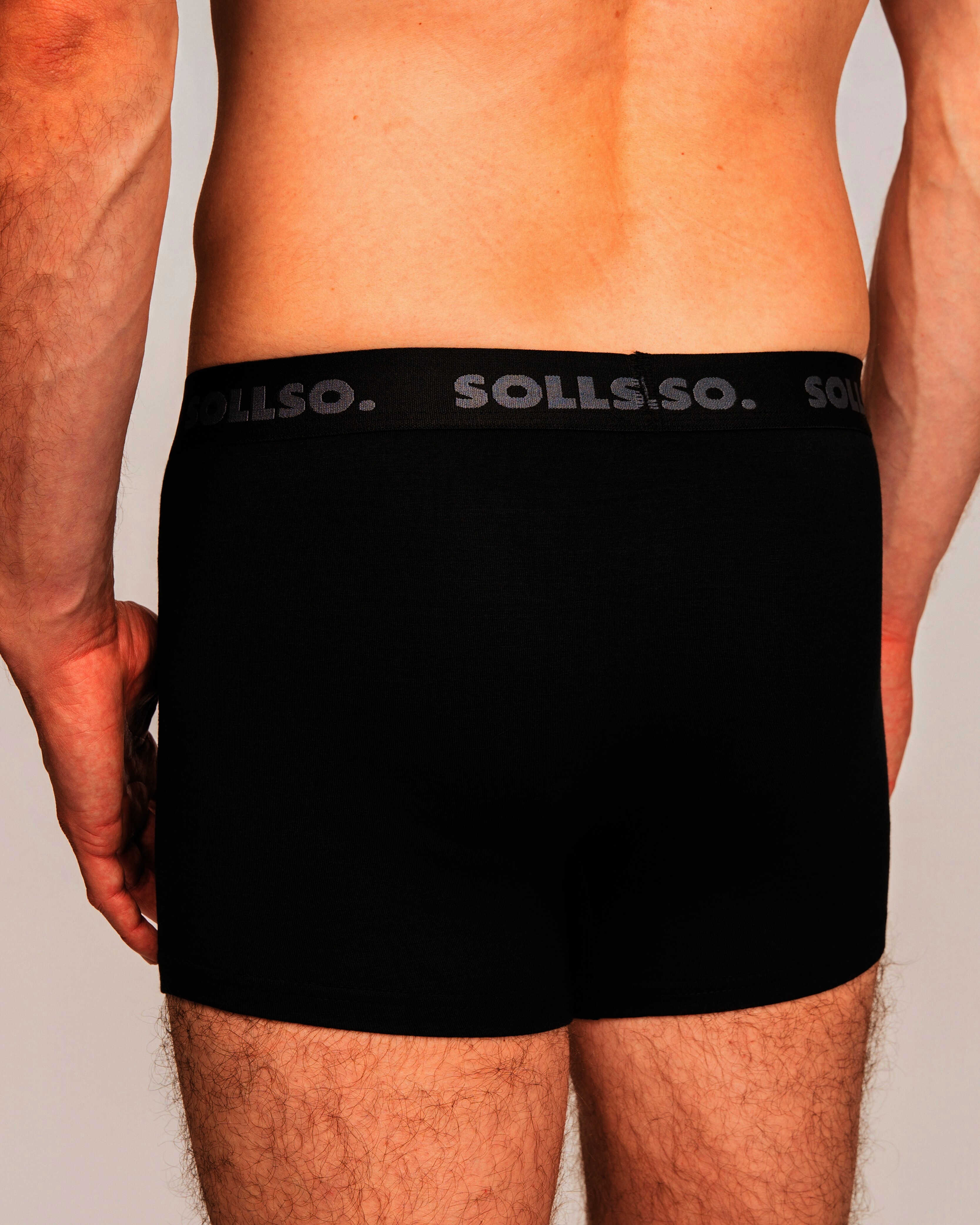 3er Pack Herren Boxershort, Bambusviskose, Schwarz/Schwarz, Gr.L