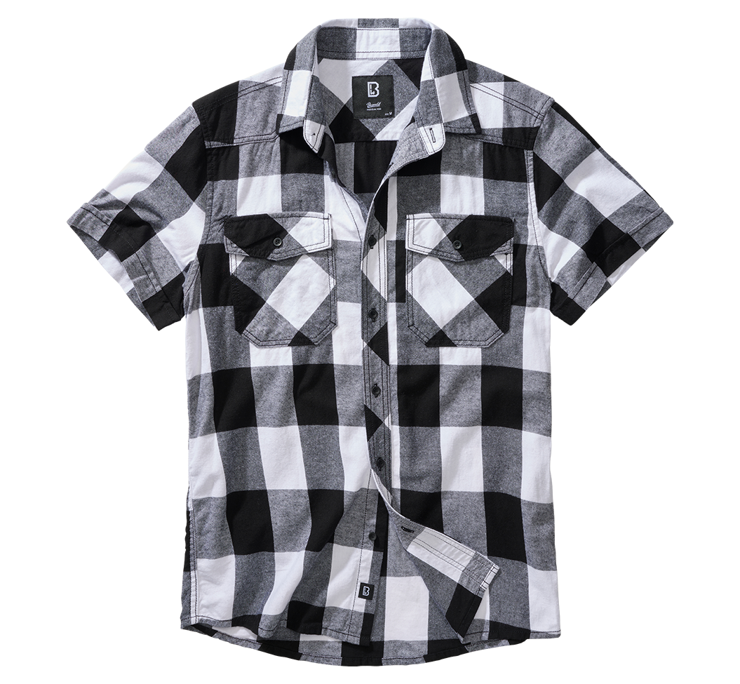 Brandit Holzfällerhemd Halbarm,  Farbe schwarz/weiß, Größe XL