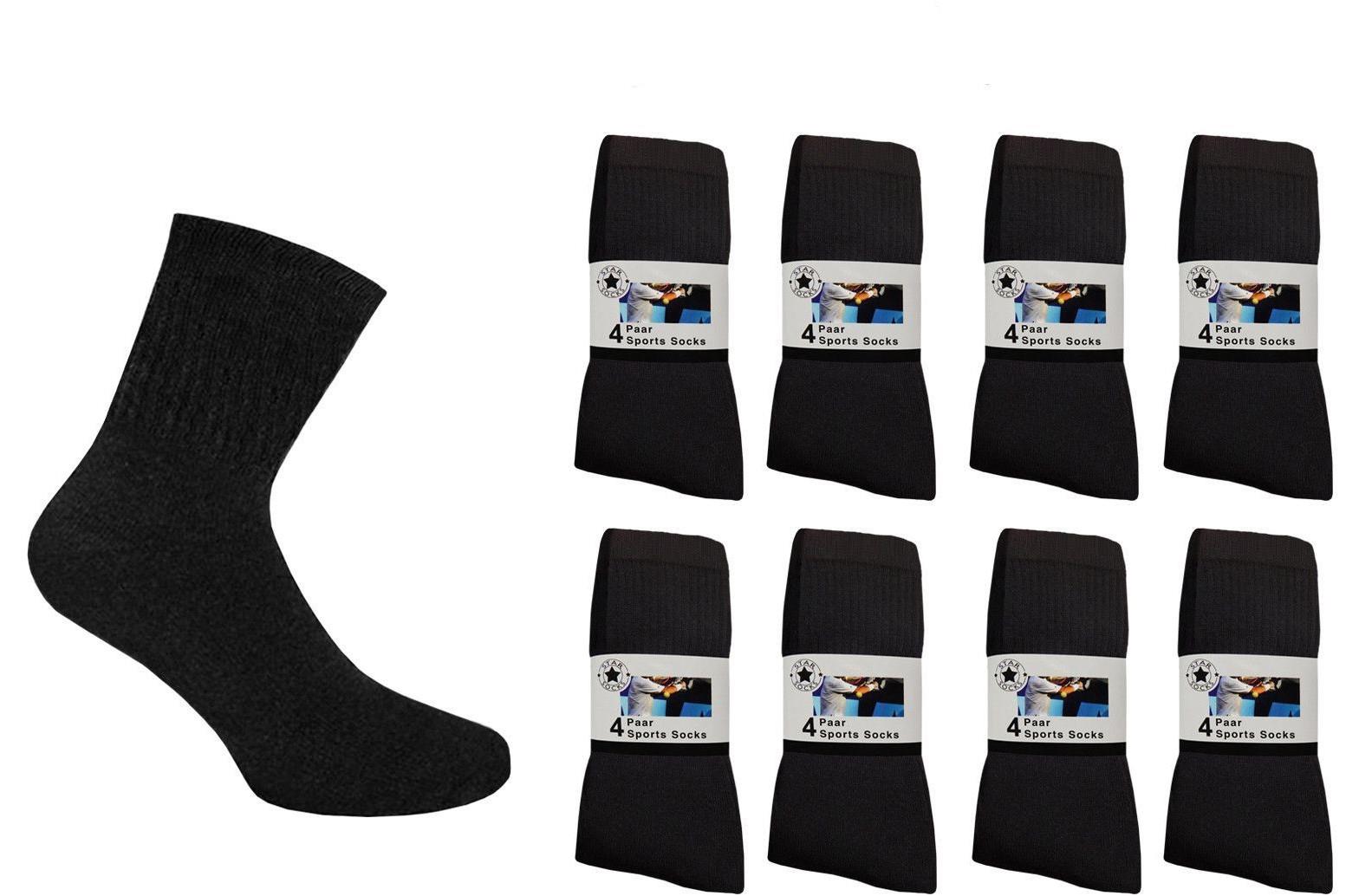 Tennissocken, Sportsocken 9035, Damen/Herren, schwarz, 2 x 8er-Pack, Gr.43/46