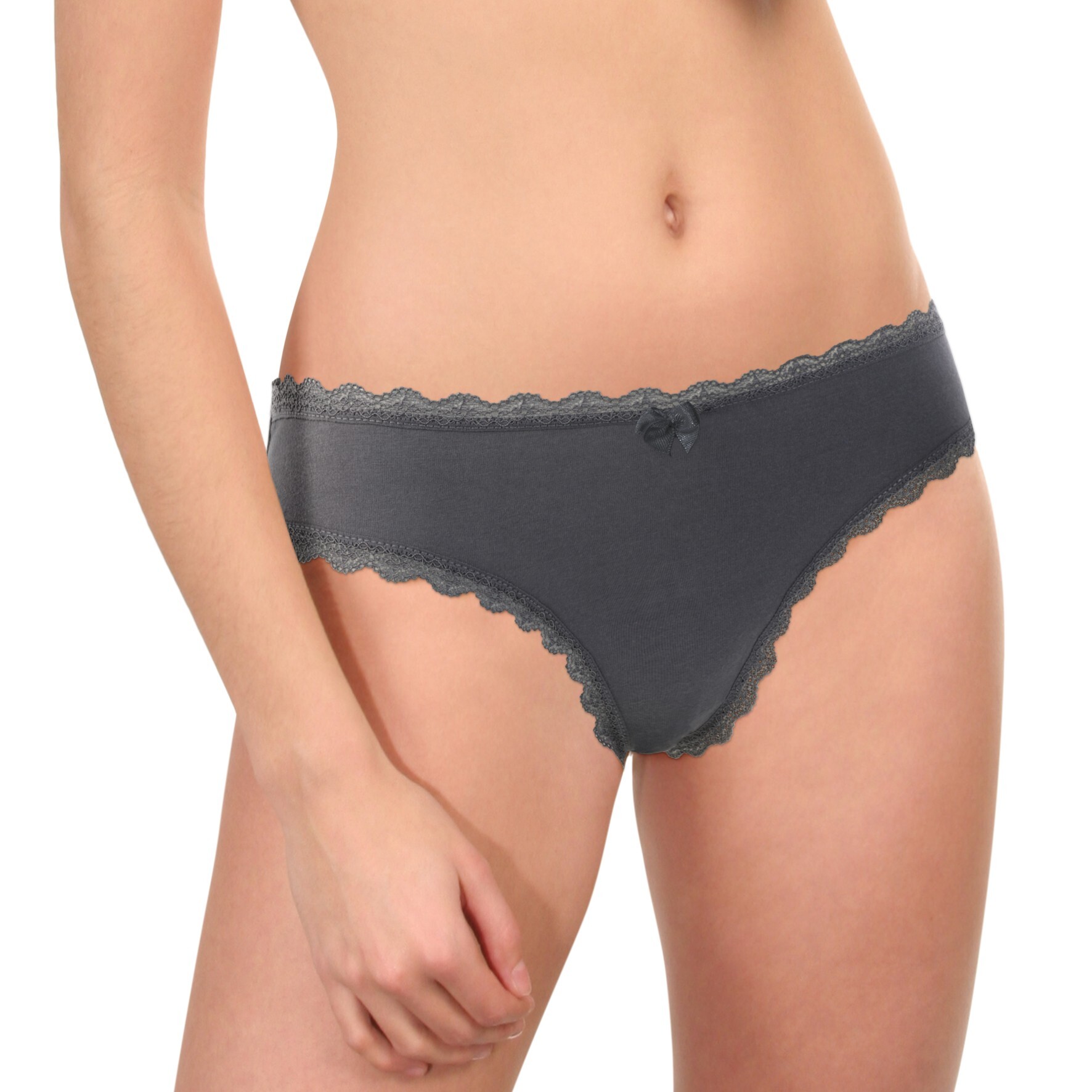 Damen Bikinislip 18123, Spitze, versch. Farben, 4 x 2er-Pack, Gr.36/38