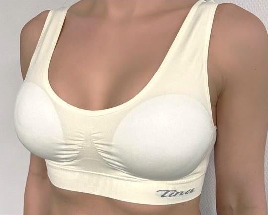 2er-Set Sport BH 004 „Tina“, mit Brustpolster ohne Bügel, champagner, Gr.3XL