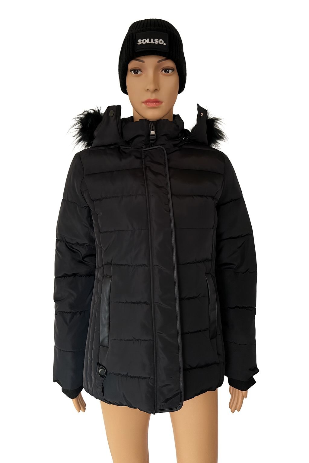 ALPENBLITZ Damen-Winterjacke, gesteppt, Schwarz, Gr.36