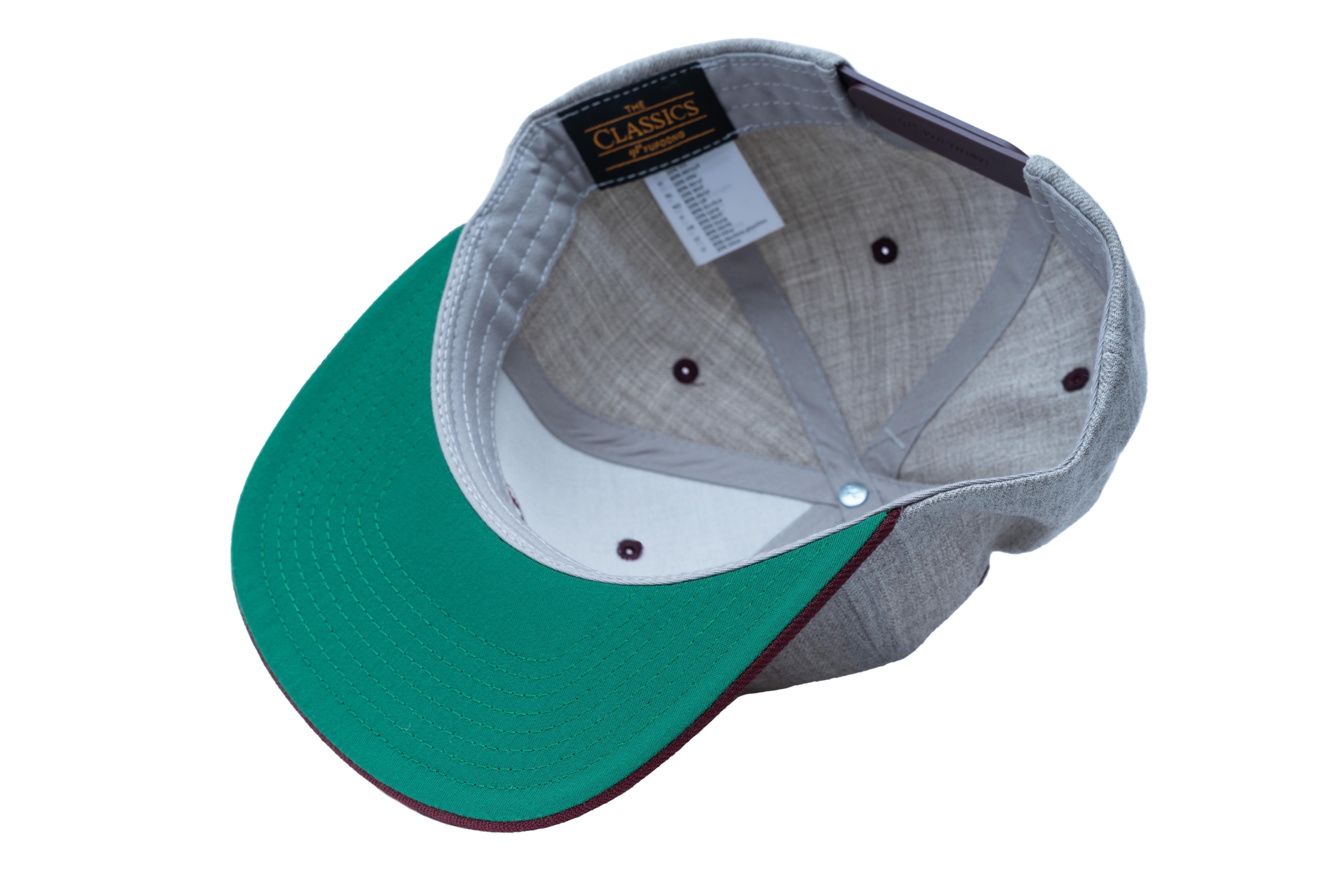 SOLLSO. Classic Snapback 2-Tone Cap, Grey-Maroon
