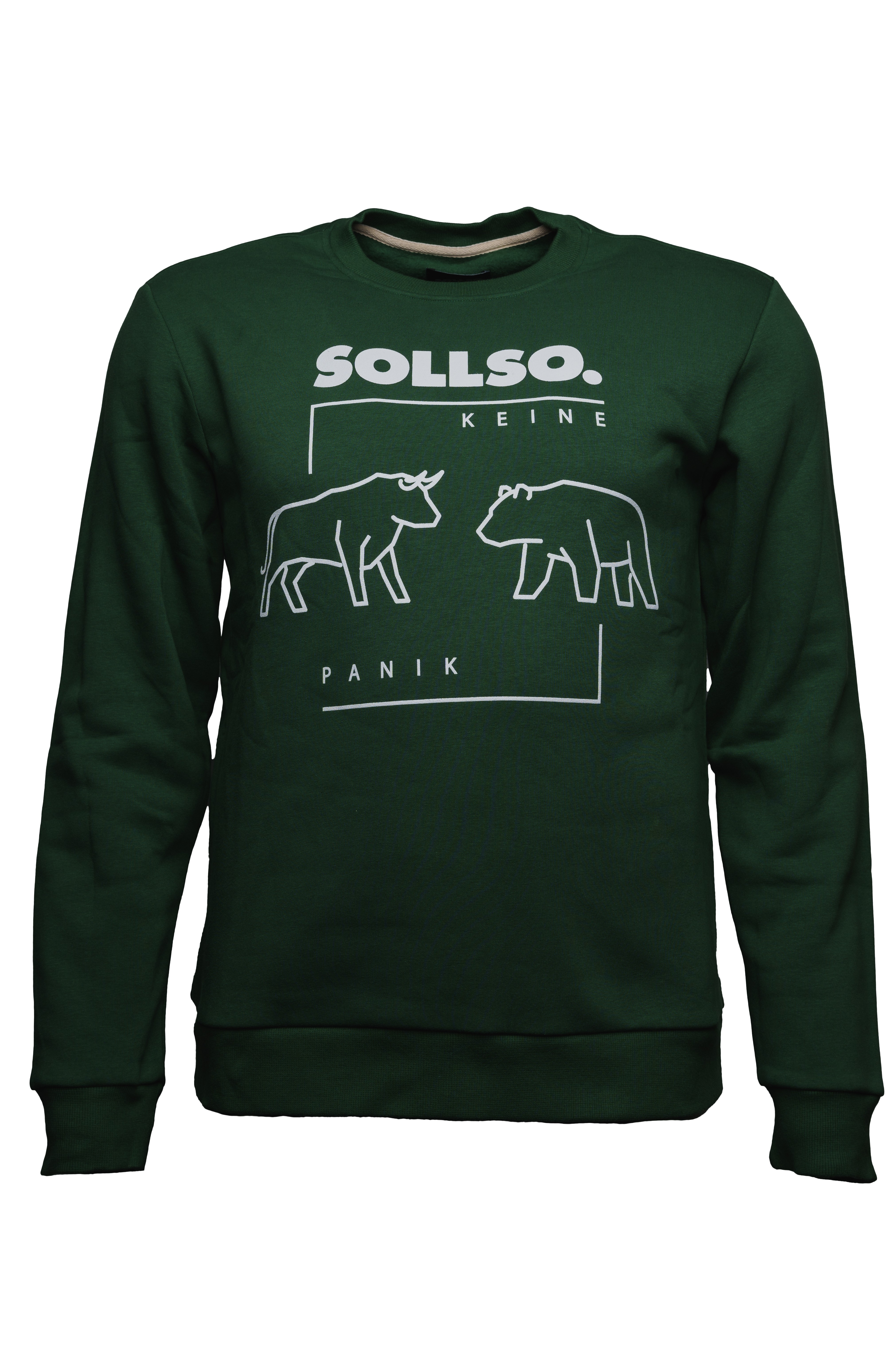 SOLLSO. Sweatshirt „Bull - Bear“, Farbe Jungle Green, Größe XXL SOLLSO. Sweatshirt „Bull - Bear“, Farbe Jungle Green, Größe XXL