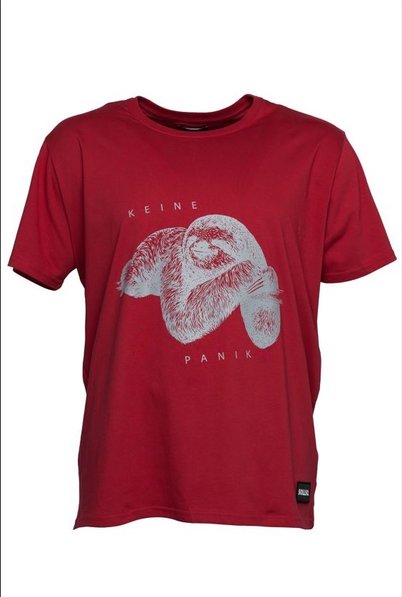 SOLLSO. T-Shirt "Keine Panik Faultier", Farbe Ginger Red